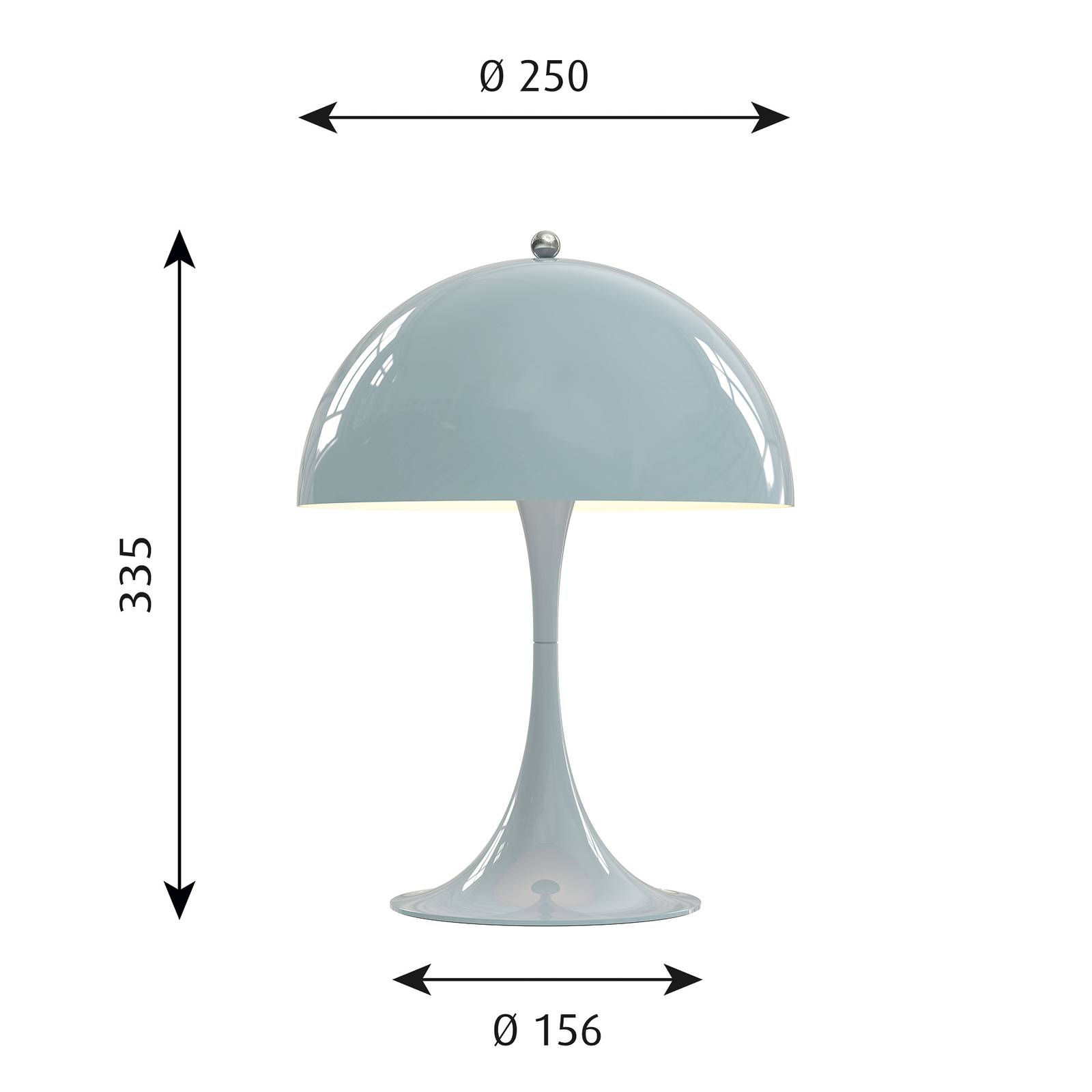 E-shop Louis Poulsen Panthella Mini LED lampa stôl, modrá