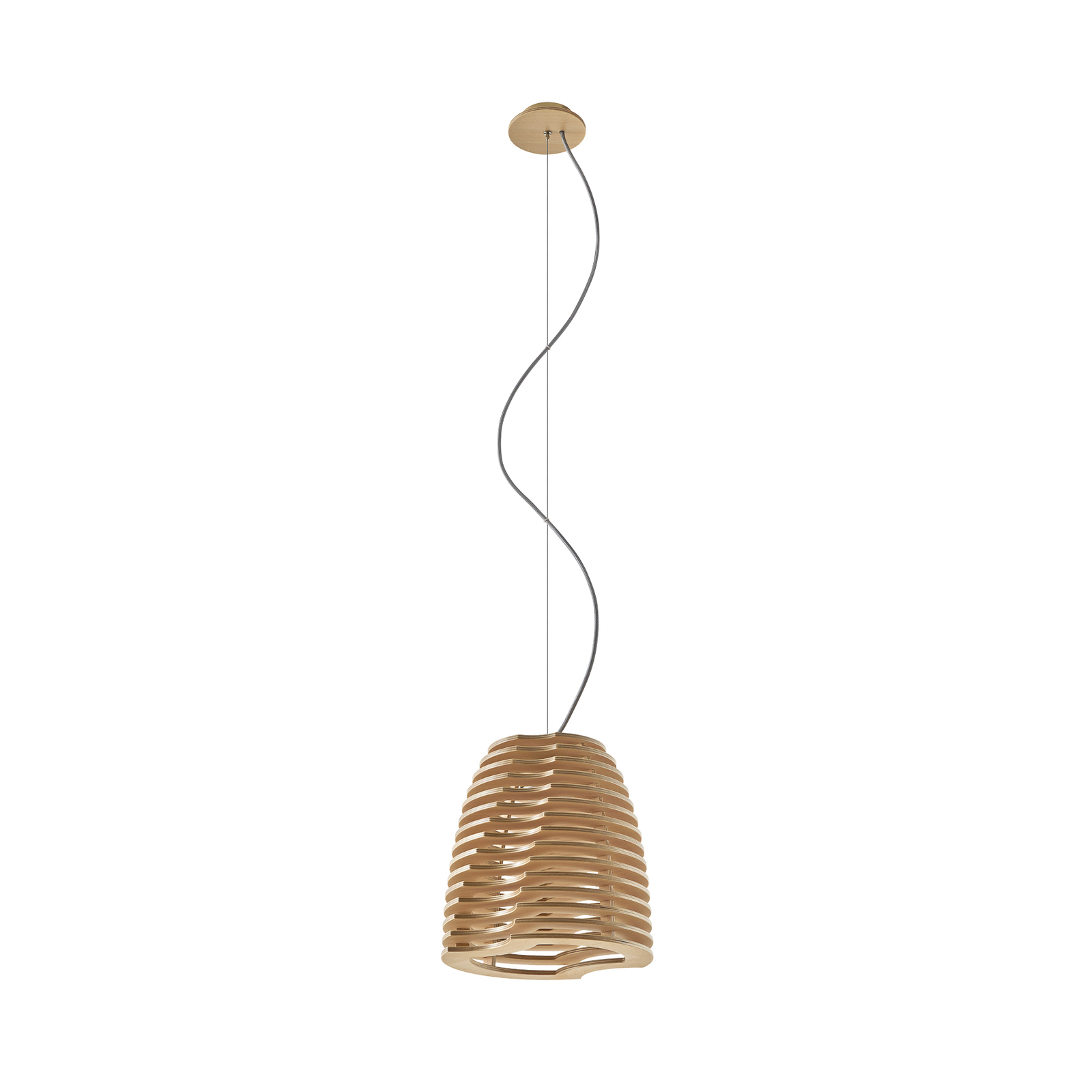 Lampada a sospensione Twist, faggio, naturale, 150 cm