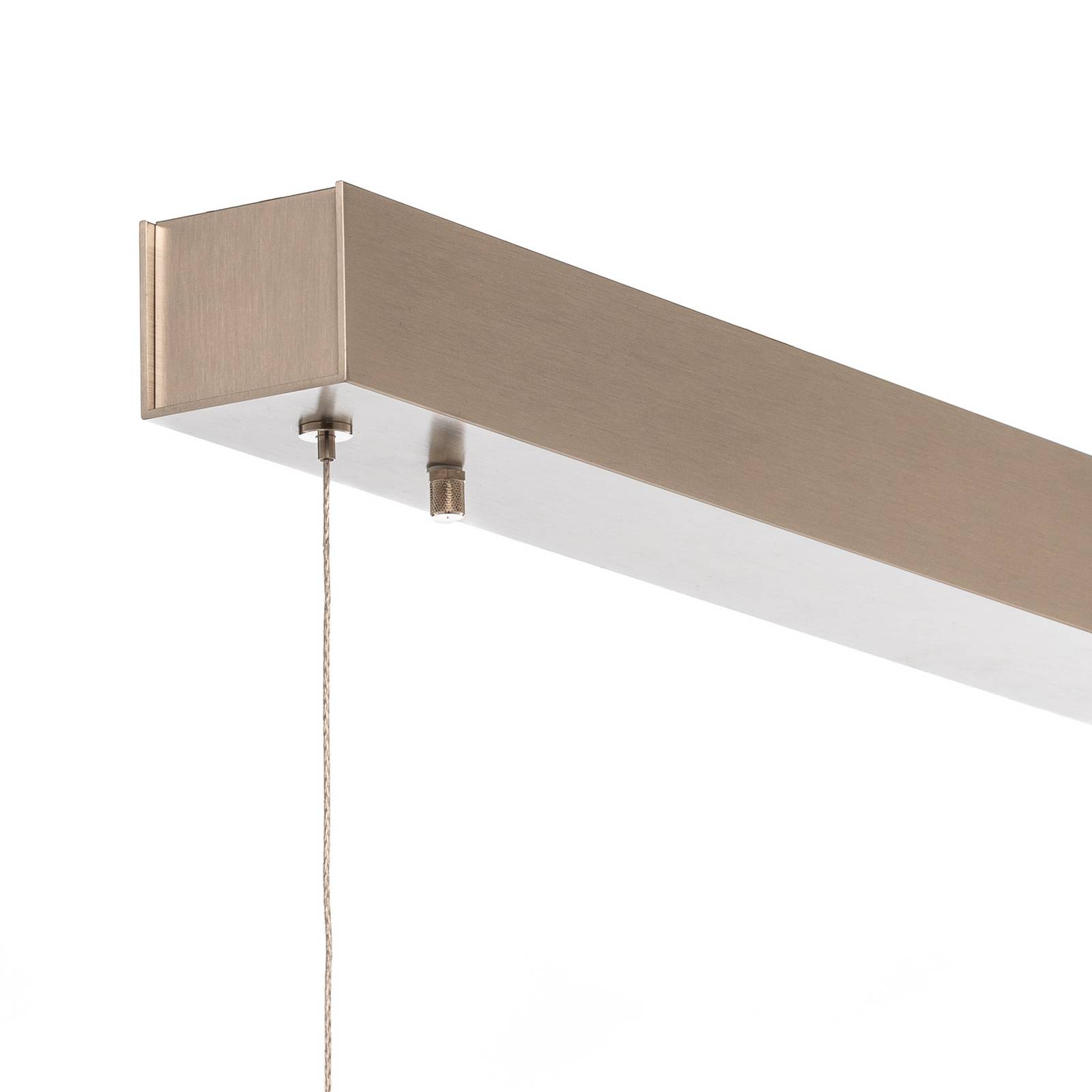 Quitani Lampa wisząca LED Kiera, dąb/nikiel, 98 cm