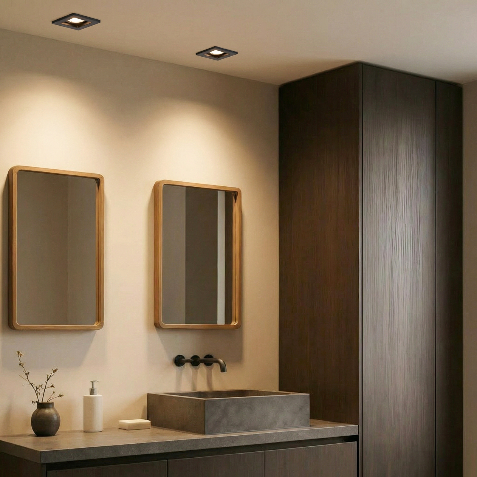 Lindby Downlight Thorid, noir, 10 x 10 cm, lot de 10, GU10