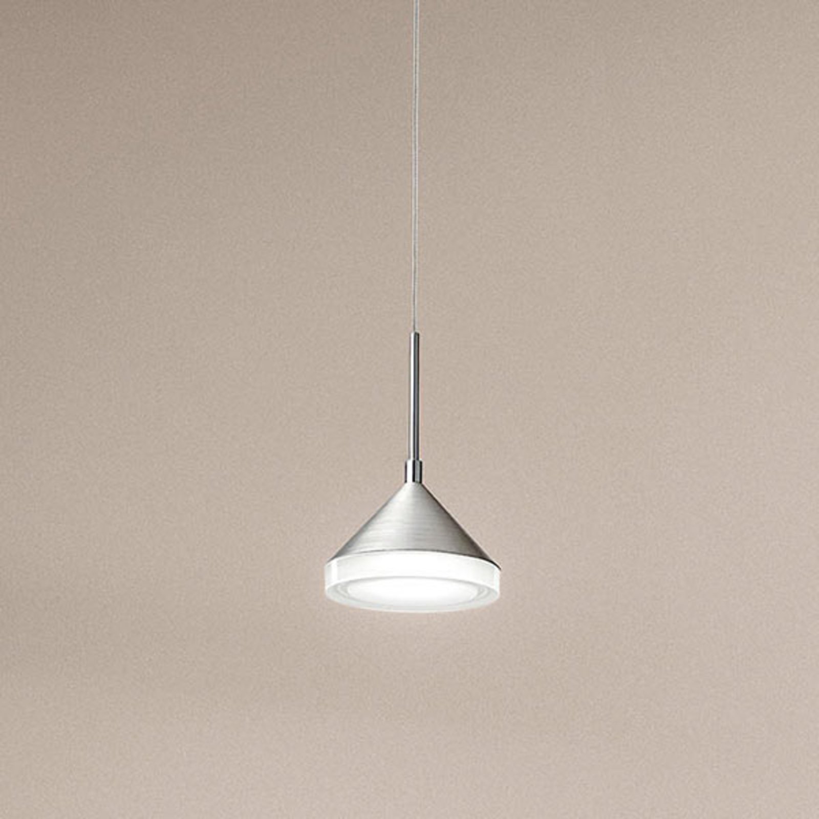 Isabella LED pendant light, 1-bulb, aluminium