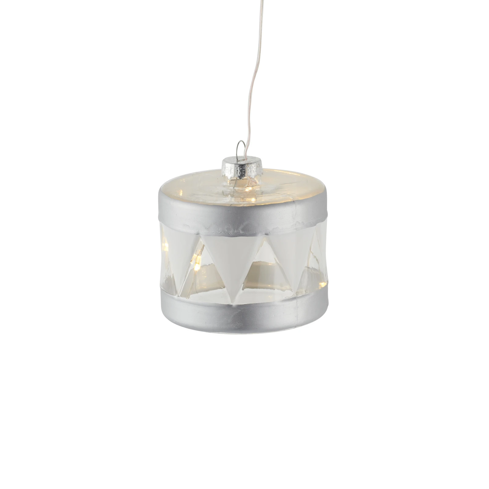 Dekoratívny prívesok Elly s LED diódou, Ø 7 cm, strieborná