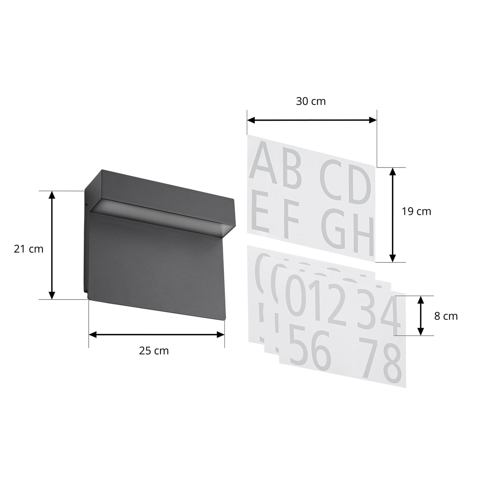 Kalero LED buiten wandlamp, sensor, huisnummer, CCT - Lucande Kalero LED buiten wandlamp, sensor, huisnummer, CCT - Lucande
