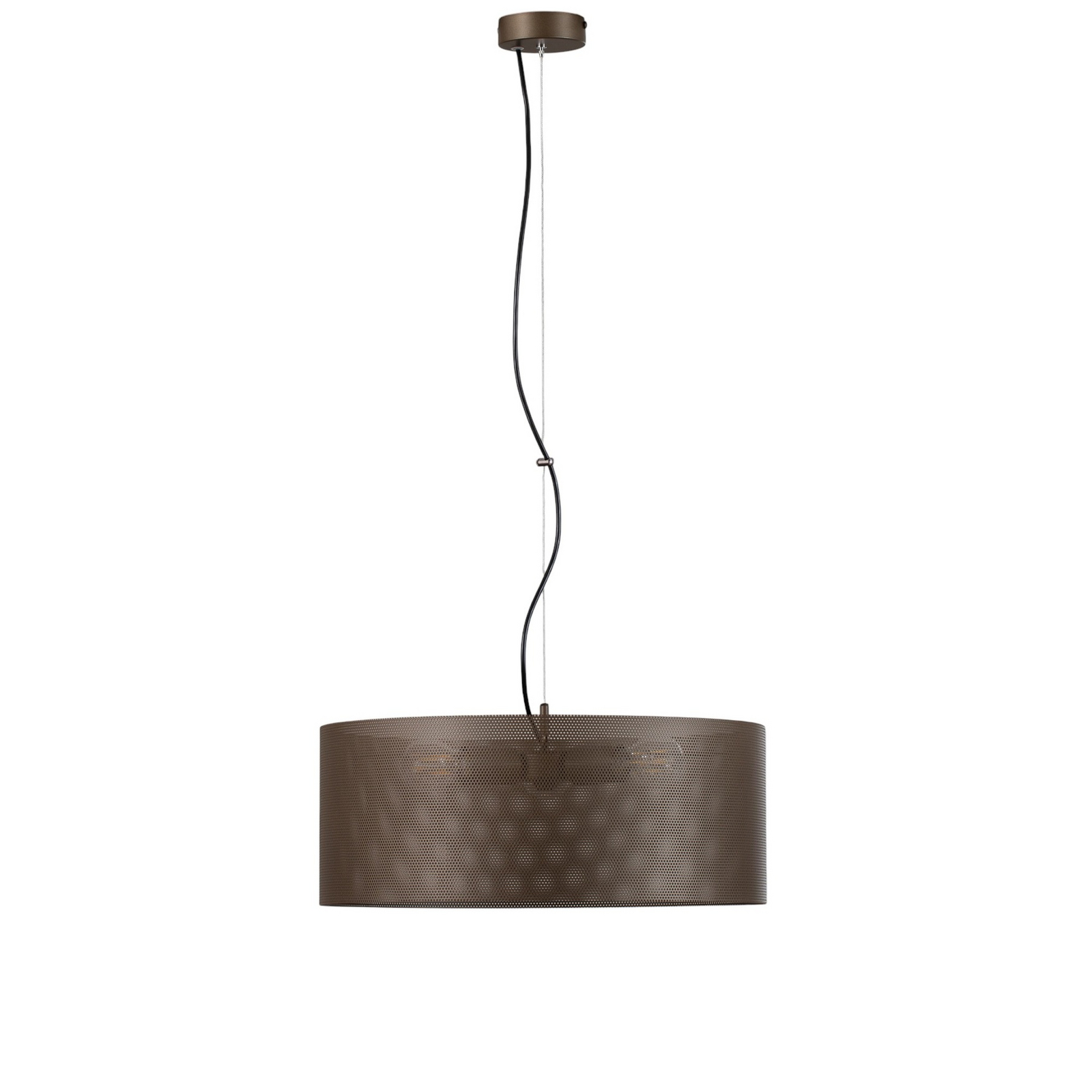 Hängelampe Zofia, kaffeebraun, Metall, Ø 50 cm, 3-flg., E27