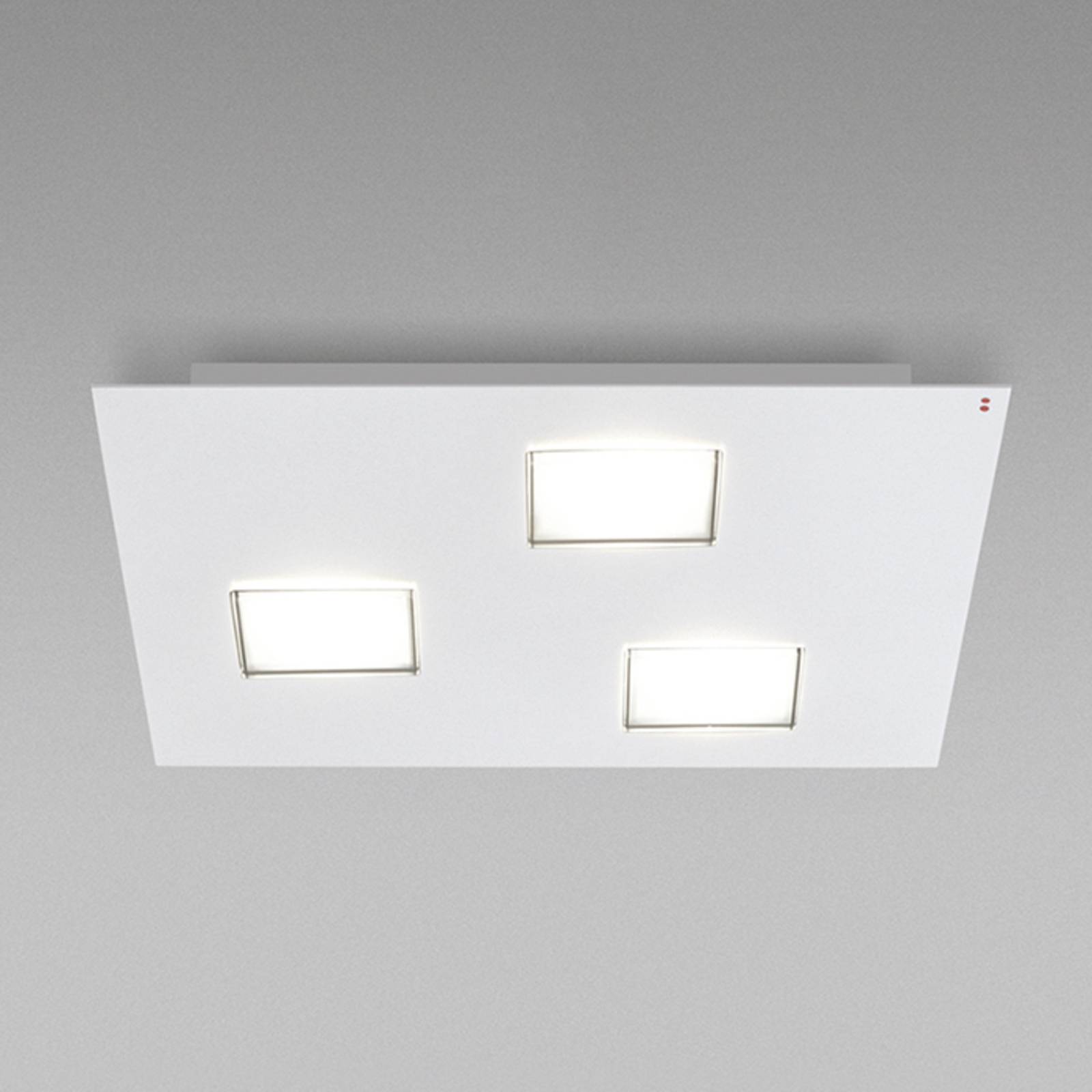 Fabbian Quarter - LED ceiling light in white with 3 LEDs, for Living / Dining Room, aluminium, polycarbonate, 4.5 W, energy efficiency: A+, L: 30 cm, W: 30 cm, H: 3.5 cm