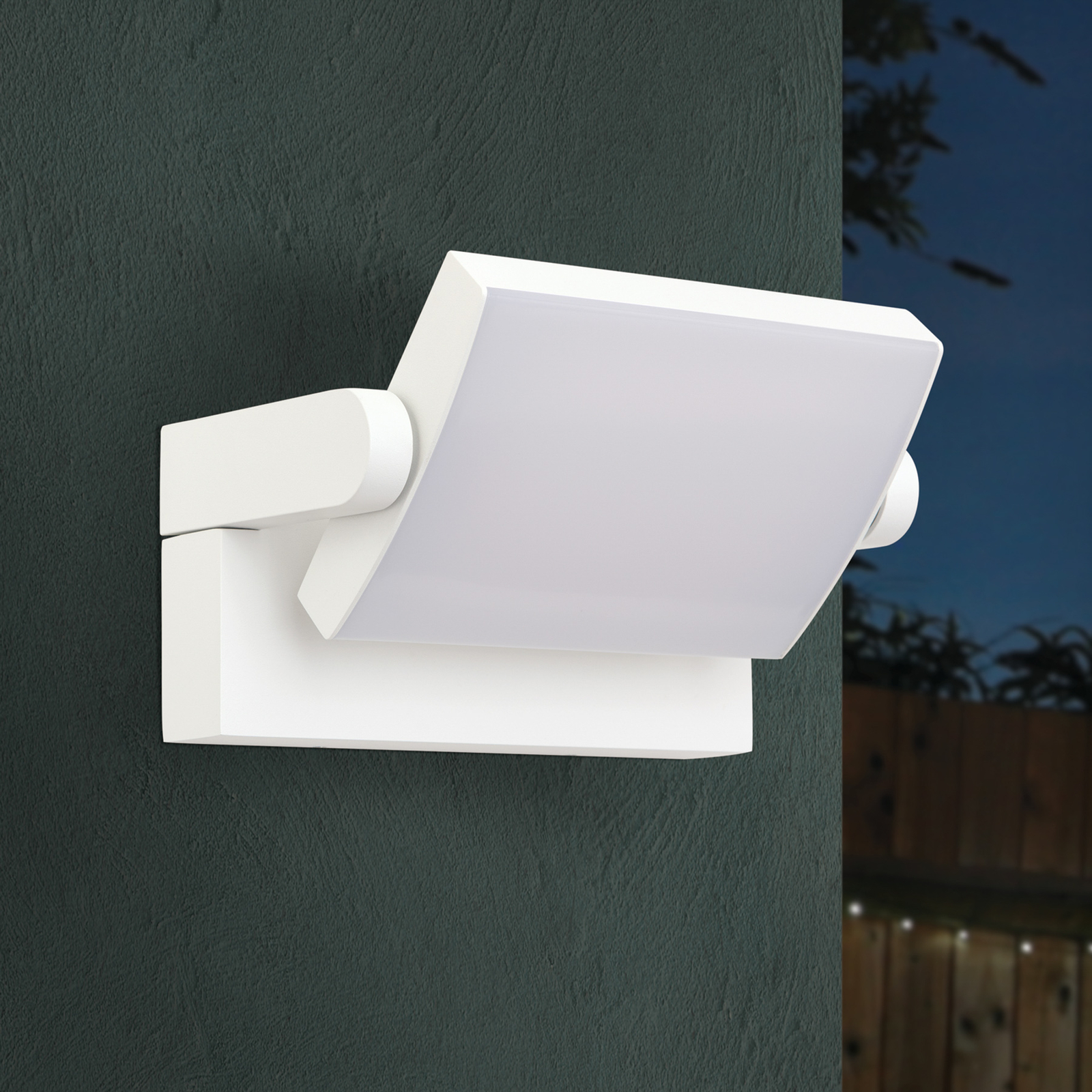 Ginger LED outdoor wall light, IP54, CCT, white