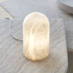 Stolová lampa Beacon Panton, biely alabastrový kameň, výška 17,5 cm