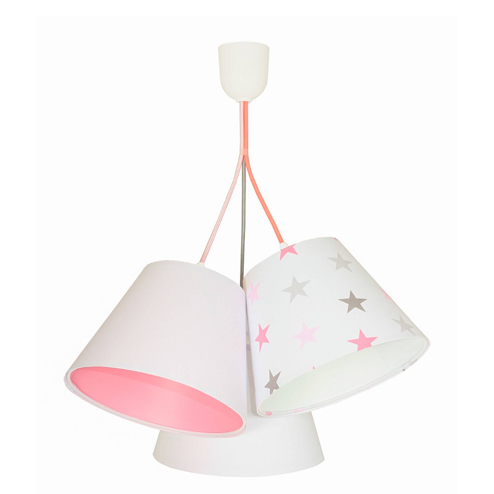 Suspension enfant Zsofia 3 lampes blanc/rose