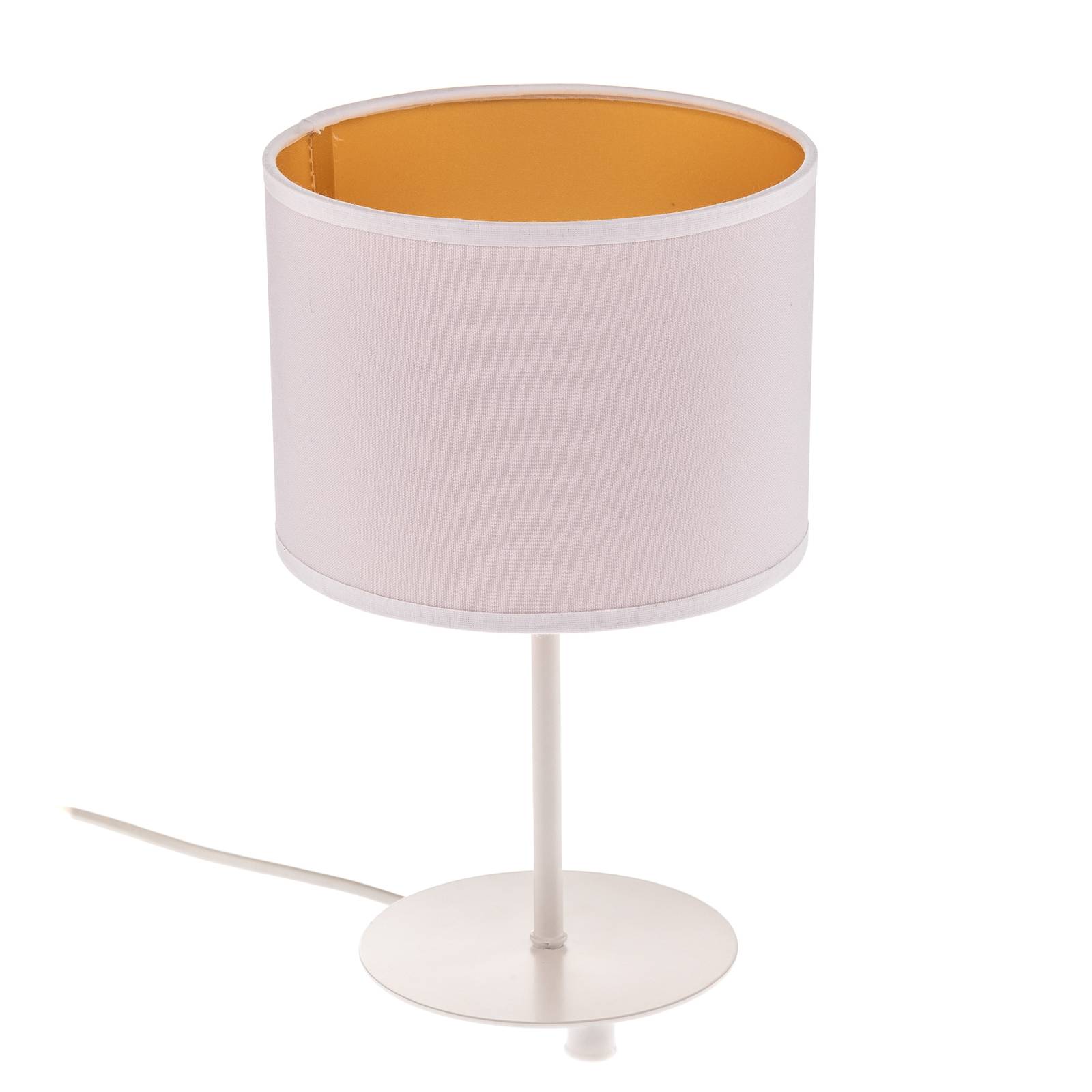 Roller asztali lámpa, fehér/arany, 30 cm magas