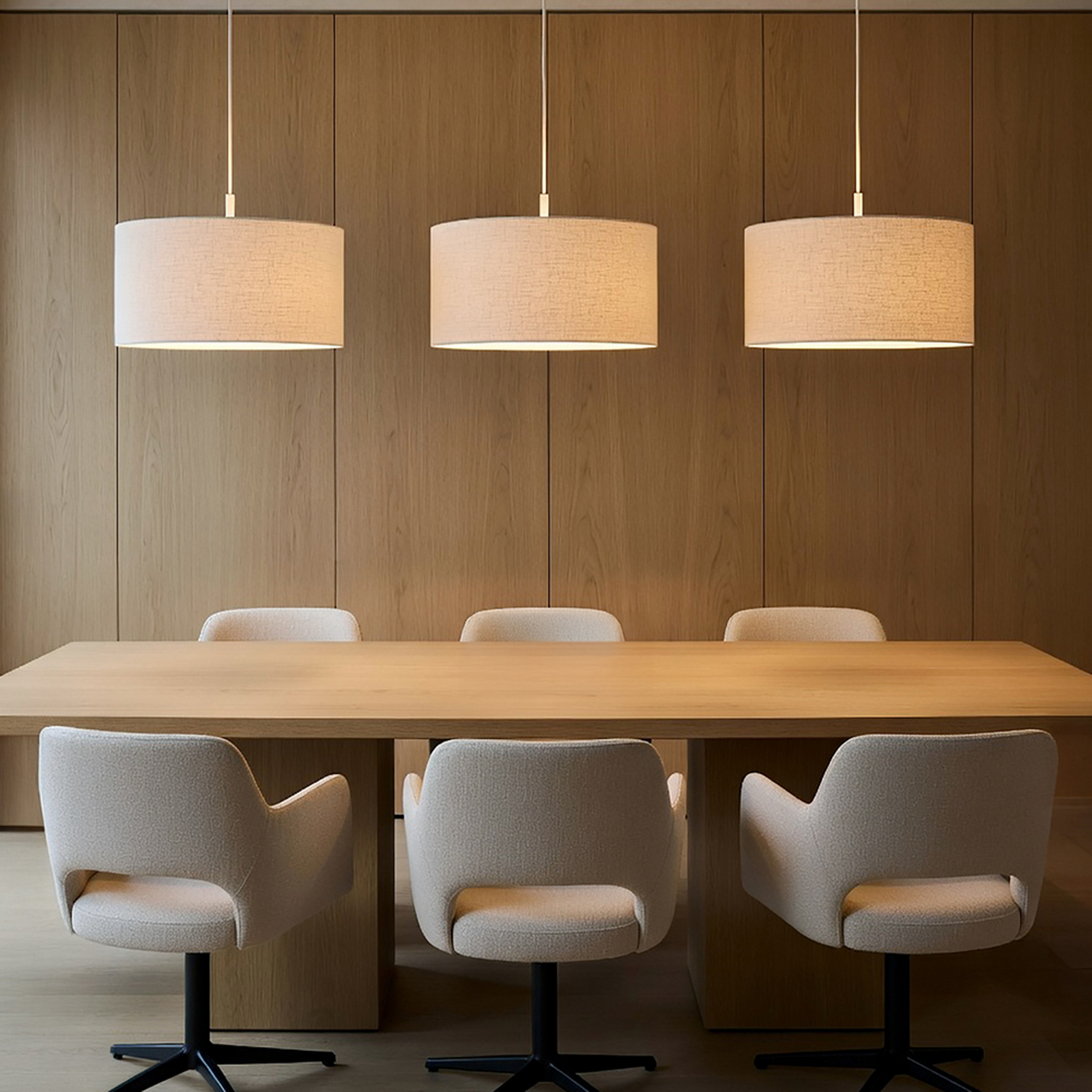 Lampada a sospensione Soft, Ø 44 cm, bianco/sabbia, lino - Belid