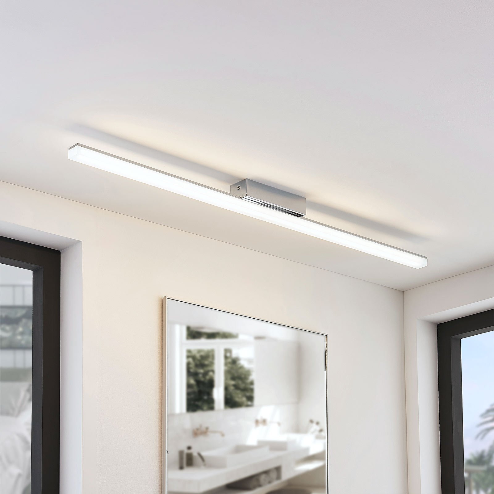 Levke LED Taklampe IP44 White/Chrome - Lindby