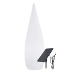 Classy white LED solar patio lamp, height 80 cm, RGBW
