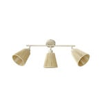 Plafonnier Anuva, 72 cm, beige, papier, à 3 lampes - Lindby
