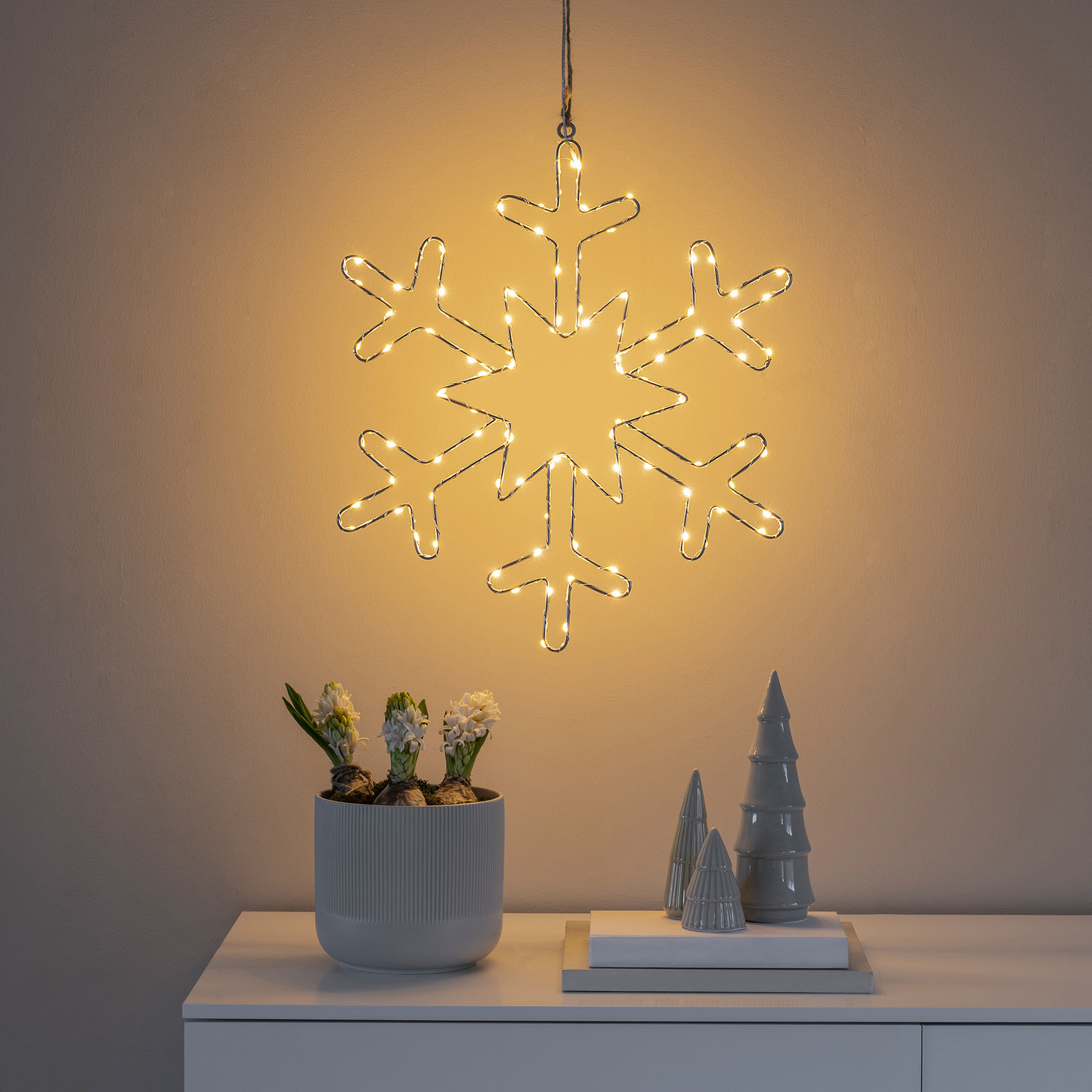 Lampe décorative LED Flocon de neige argenté