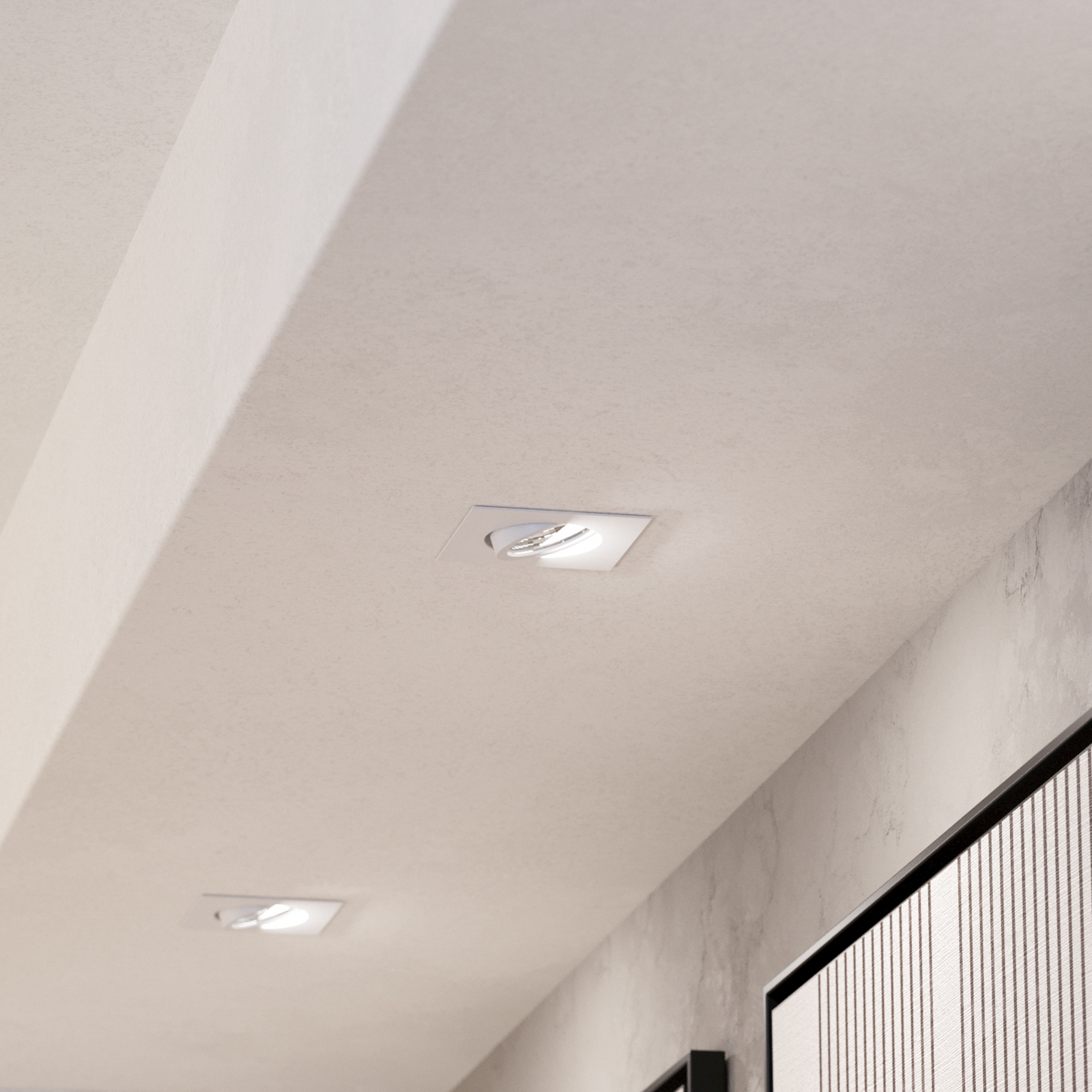 Einbauspot Saliceto eckig drehbar