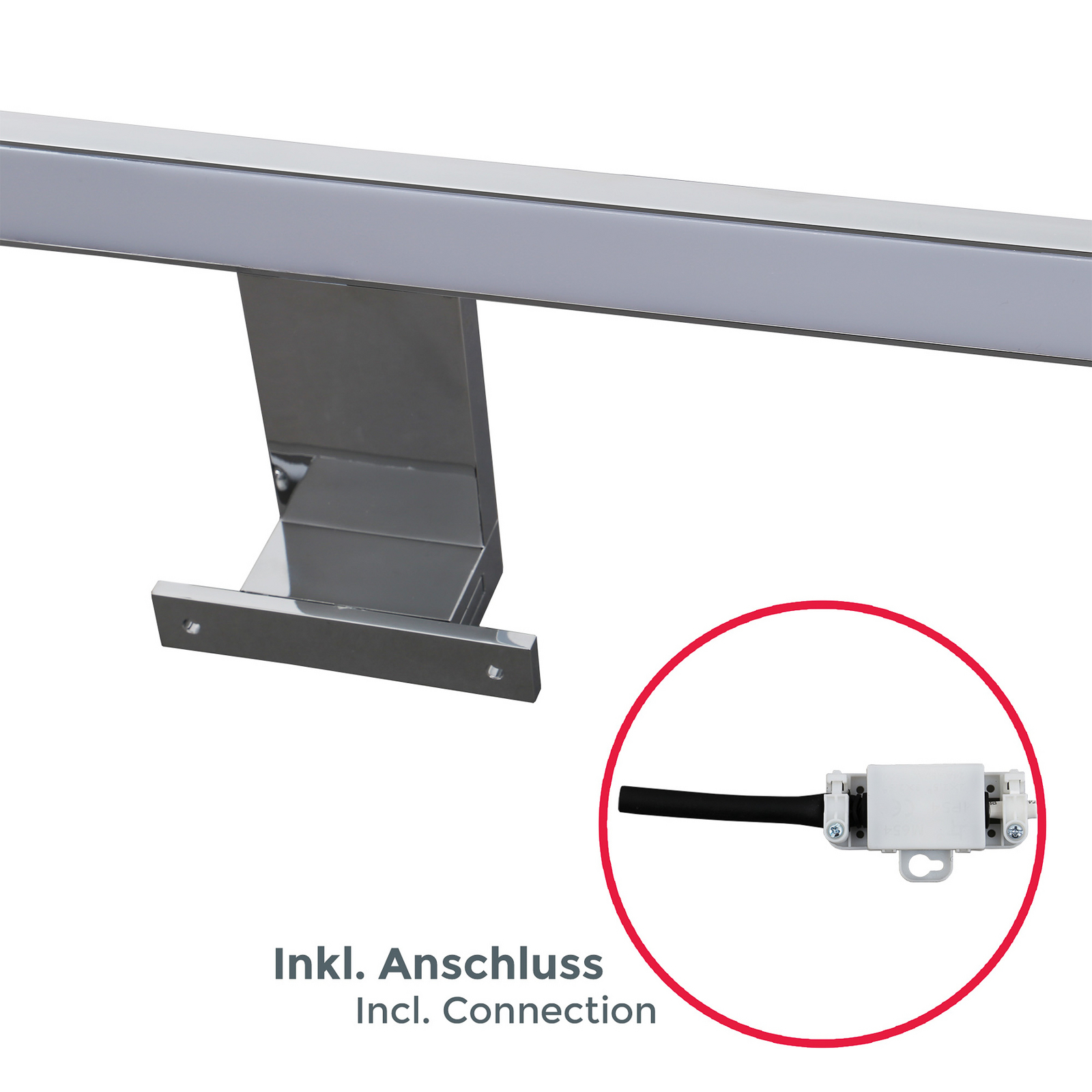 LED-ogledalo Mira, širina 60 cm, krom, kovina, 4.000 K LED-ogledalo Mira, širina 60 cm, krom, kovina, 4.000 K