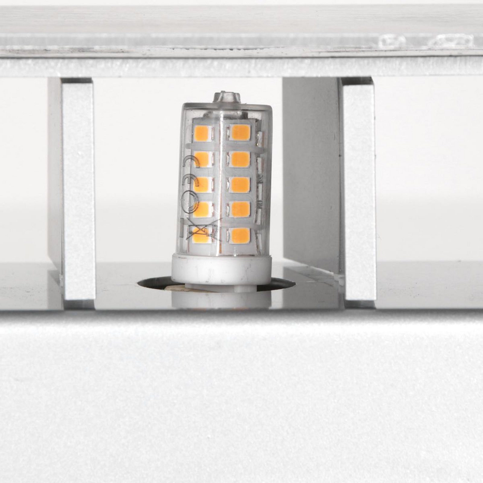 LED wall light Muro 3365, steel grey, angular, G9, 2,700 K
