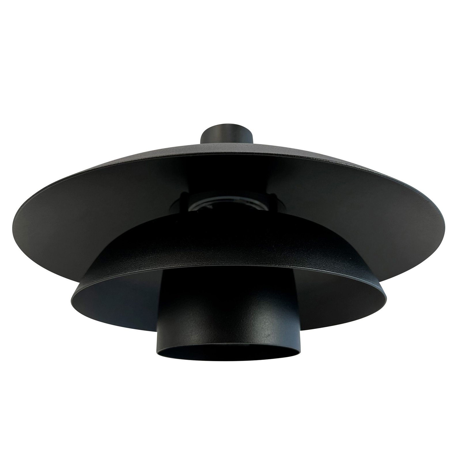 Dyberg Larsen outdoor wall lamp Morph, Ø 30 cm, black, metal