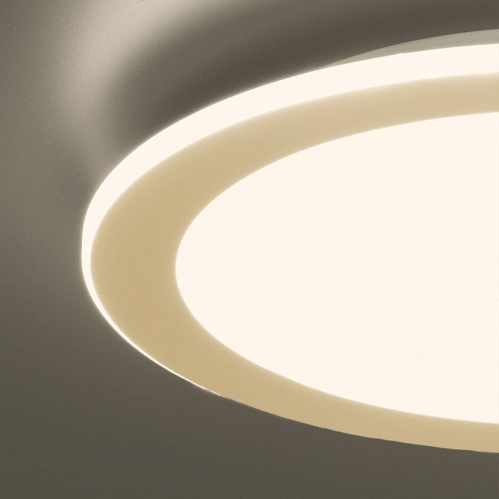 LED-Deckenlampe Cavena, Ø 39 cm, sandfarben, Metall, CCT