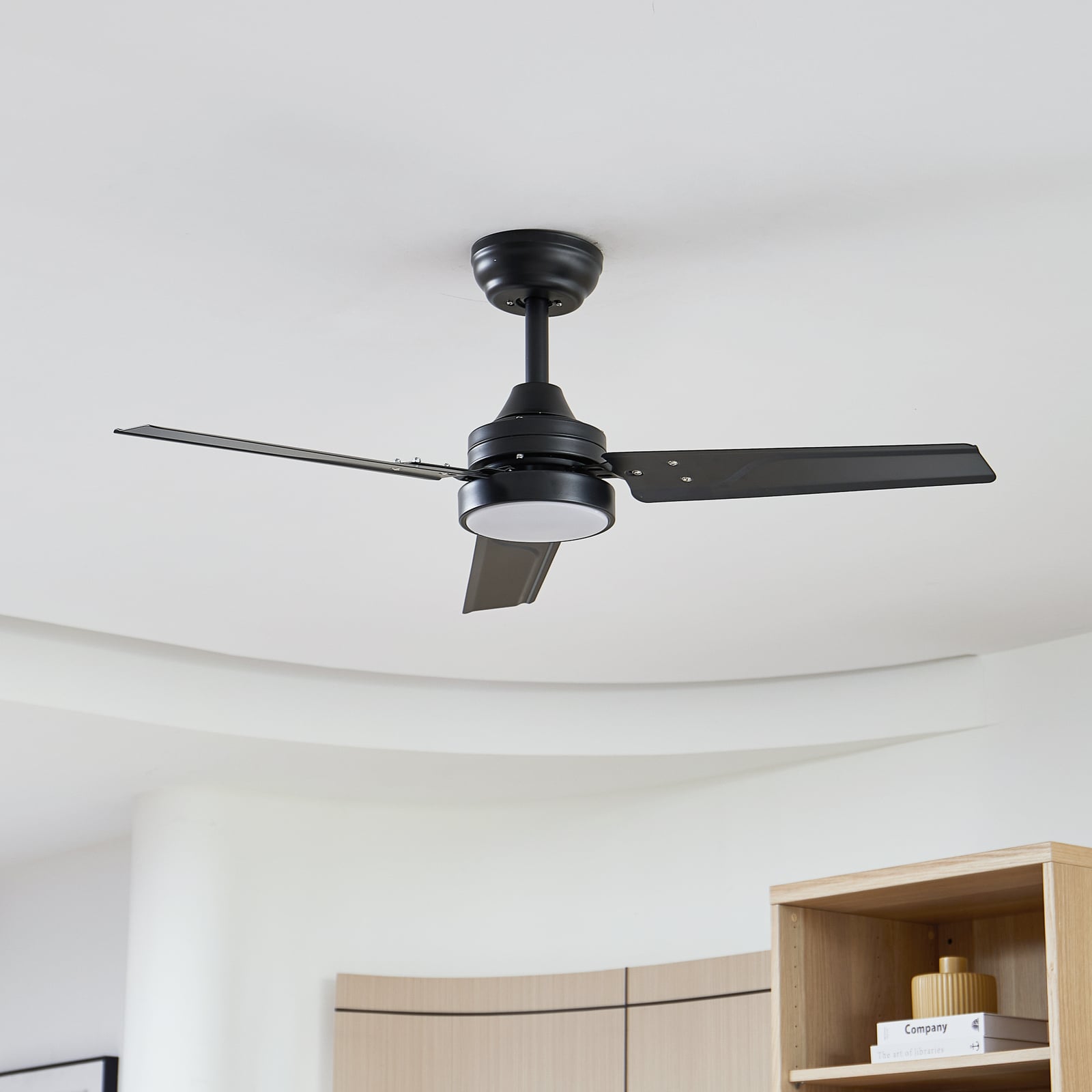 Ventilateur de plafond LED Aerallo, noir, CCT, silencieux - Lindby