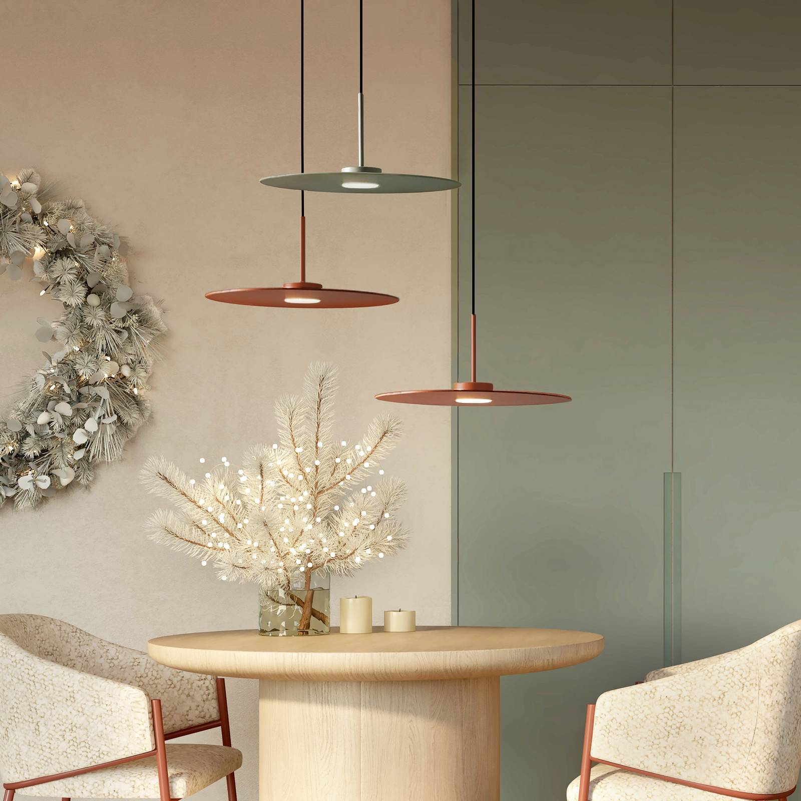 Hängeleuchte Simone, Stahl, umbrablau, Ø 40 cm, GX53 günstig online kaufen