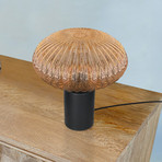 Laualamp Bloeba, Ø 30 cm must/merevaigukollane, klaas