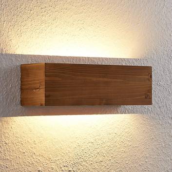 Lindby Benicio aplique LED de madera, angular 37cm