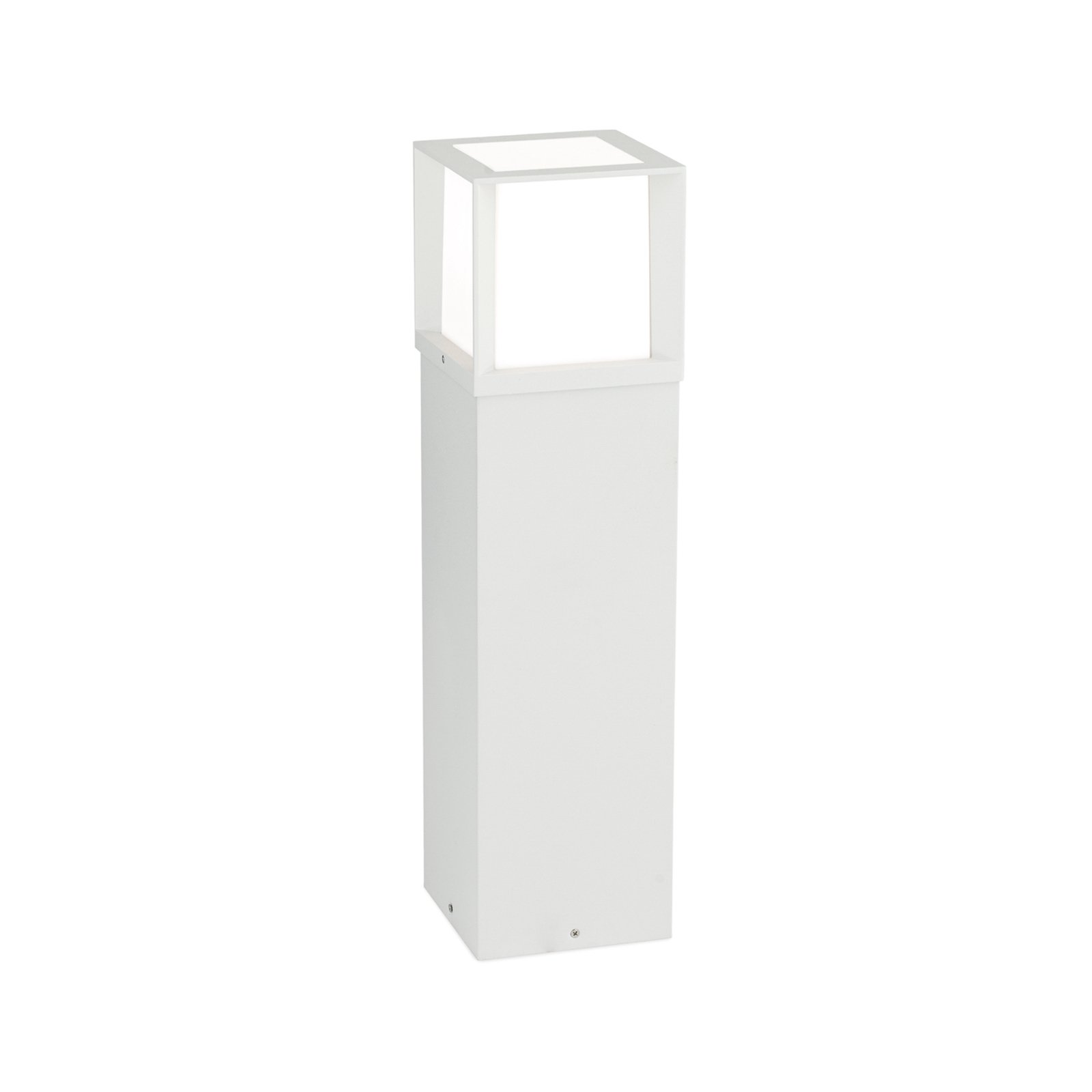 Borne lumineuse Henry, blanc, hauteur 60 cm, alu/inox