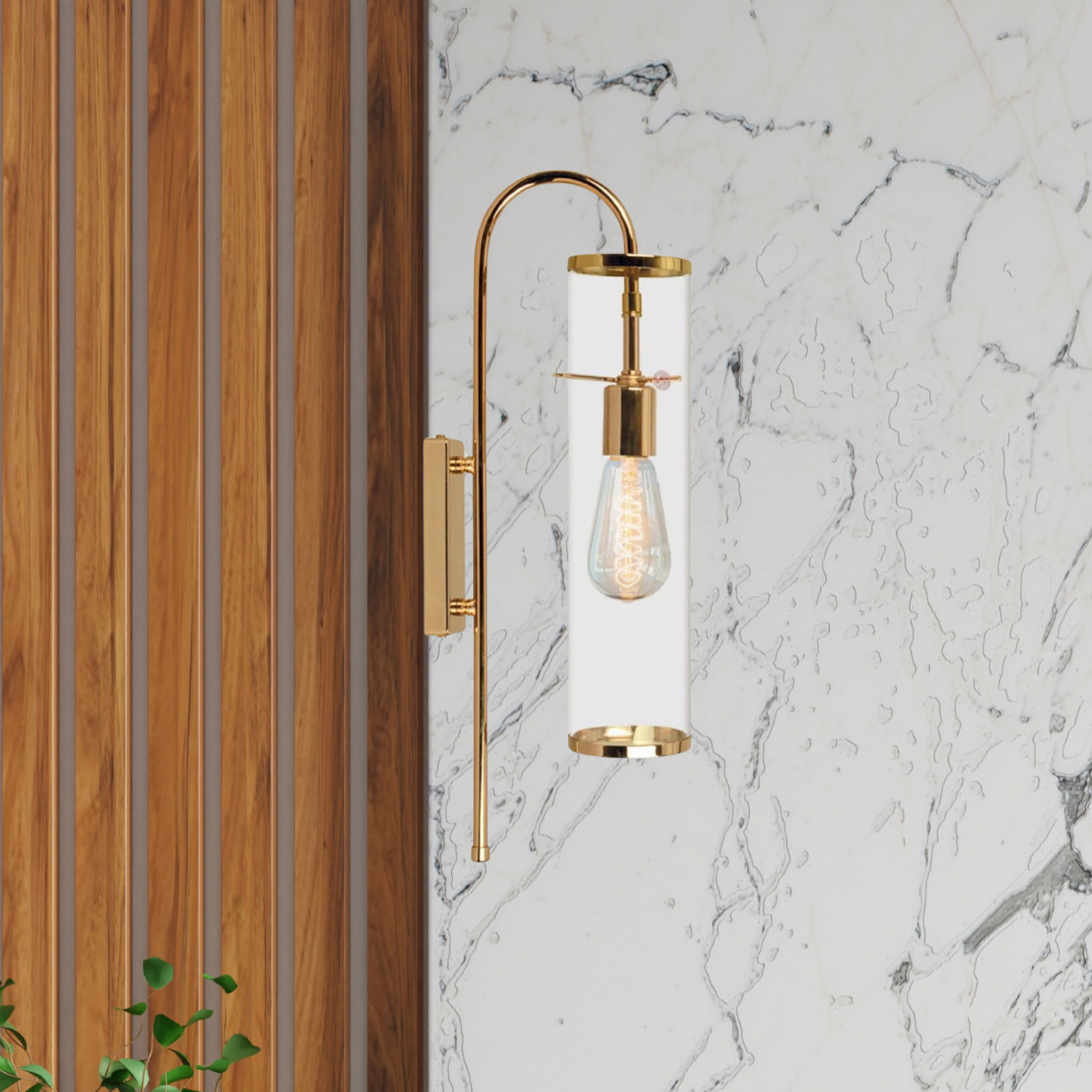 ROYALTECH Aplică de perete Leona culoare aurie înălțime 57 cm metal E27 - Camera de zi / sufragerie - Modern