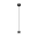 BRUMBERG Lámpara colgante LED Bola, aluminio, negro/cromo