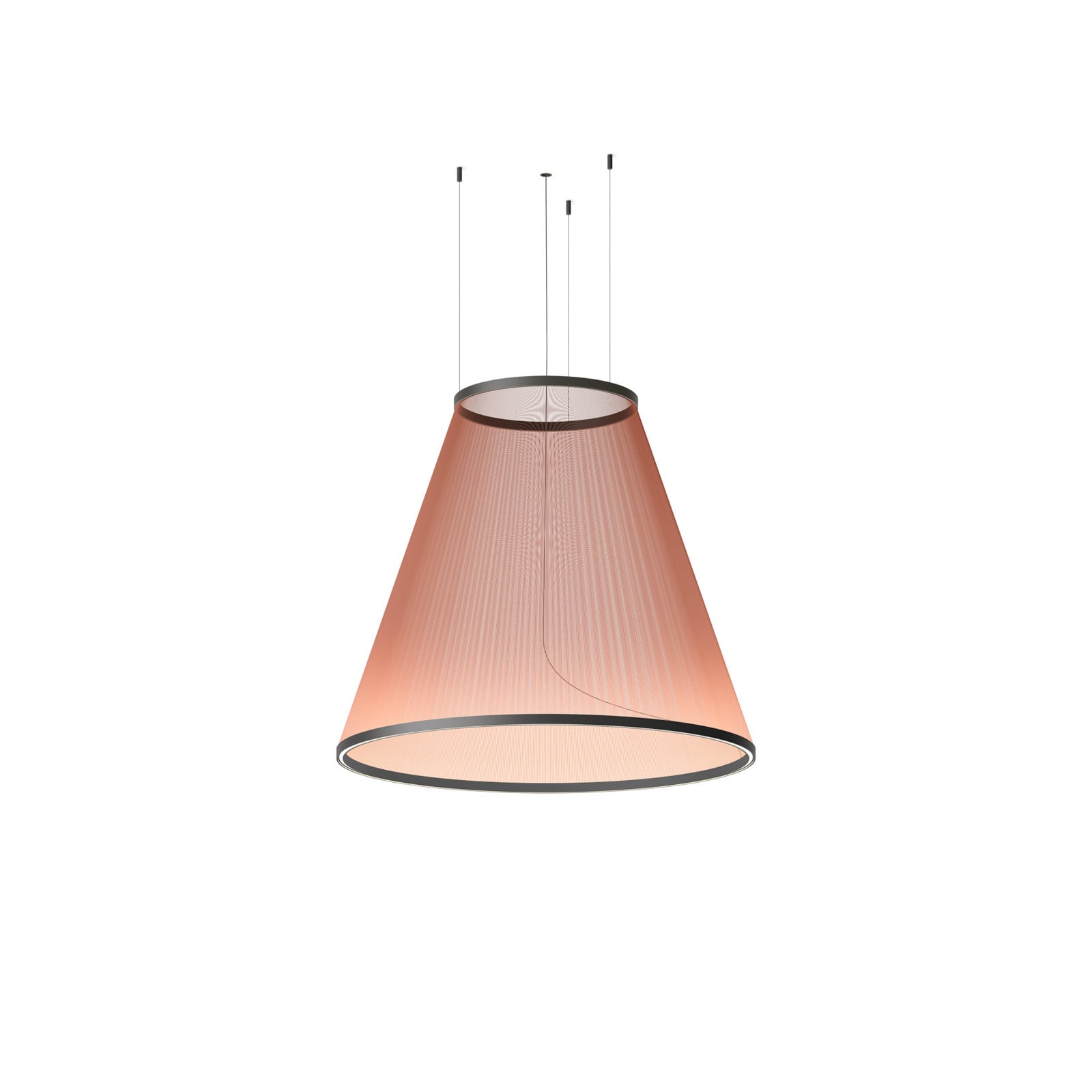 Lampă suspendată LED Vibia ARRAY roșu-maro 107x124cm conic 927 dimabil - Camera de zi / sufragerie - Design - roșu-maroniu - Alamă