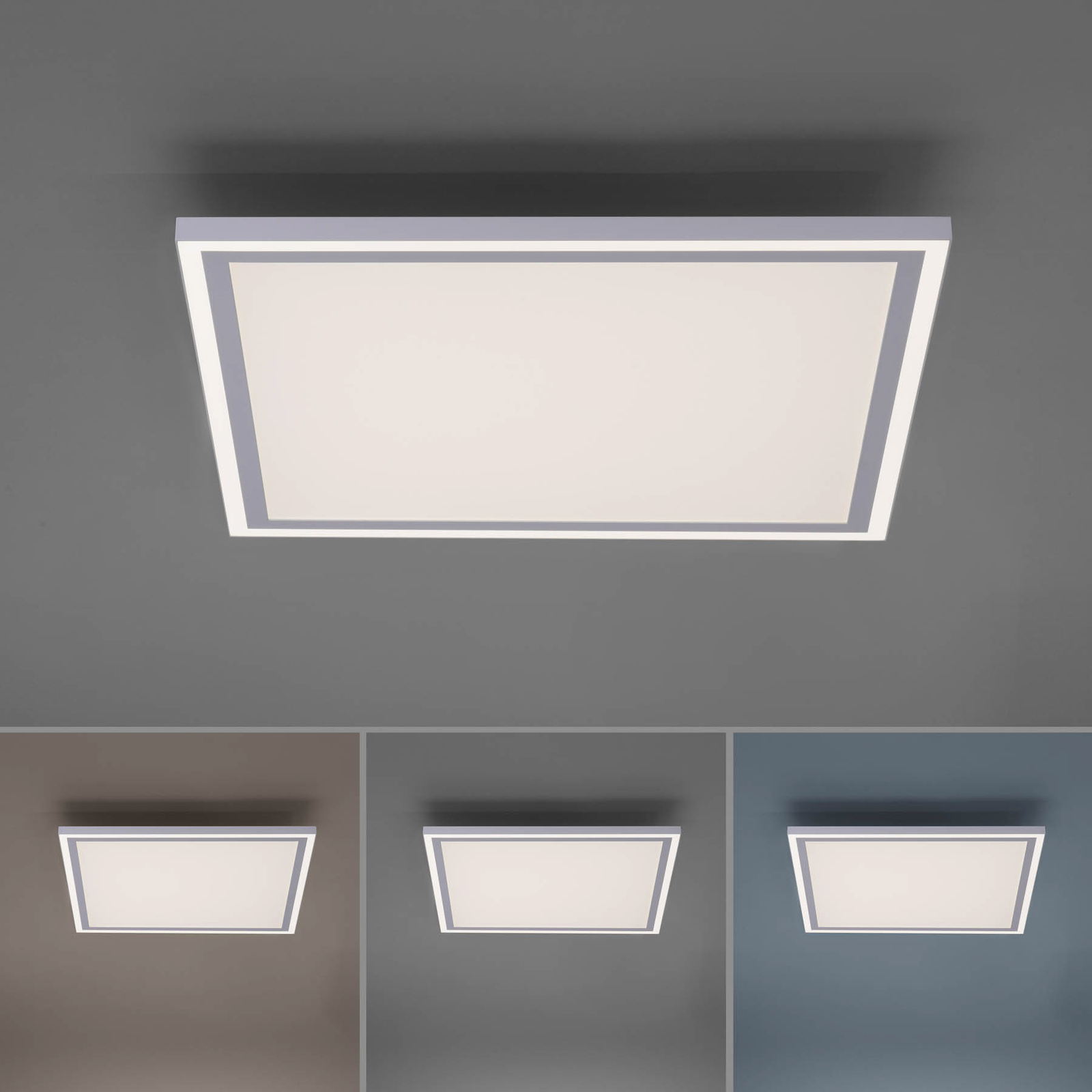 LED-taklampa Edging, justerbar vitfärg, 46x46 cm