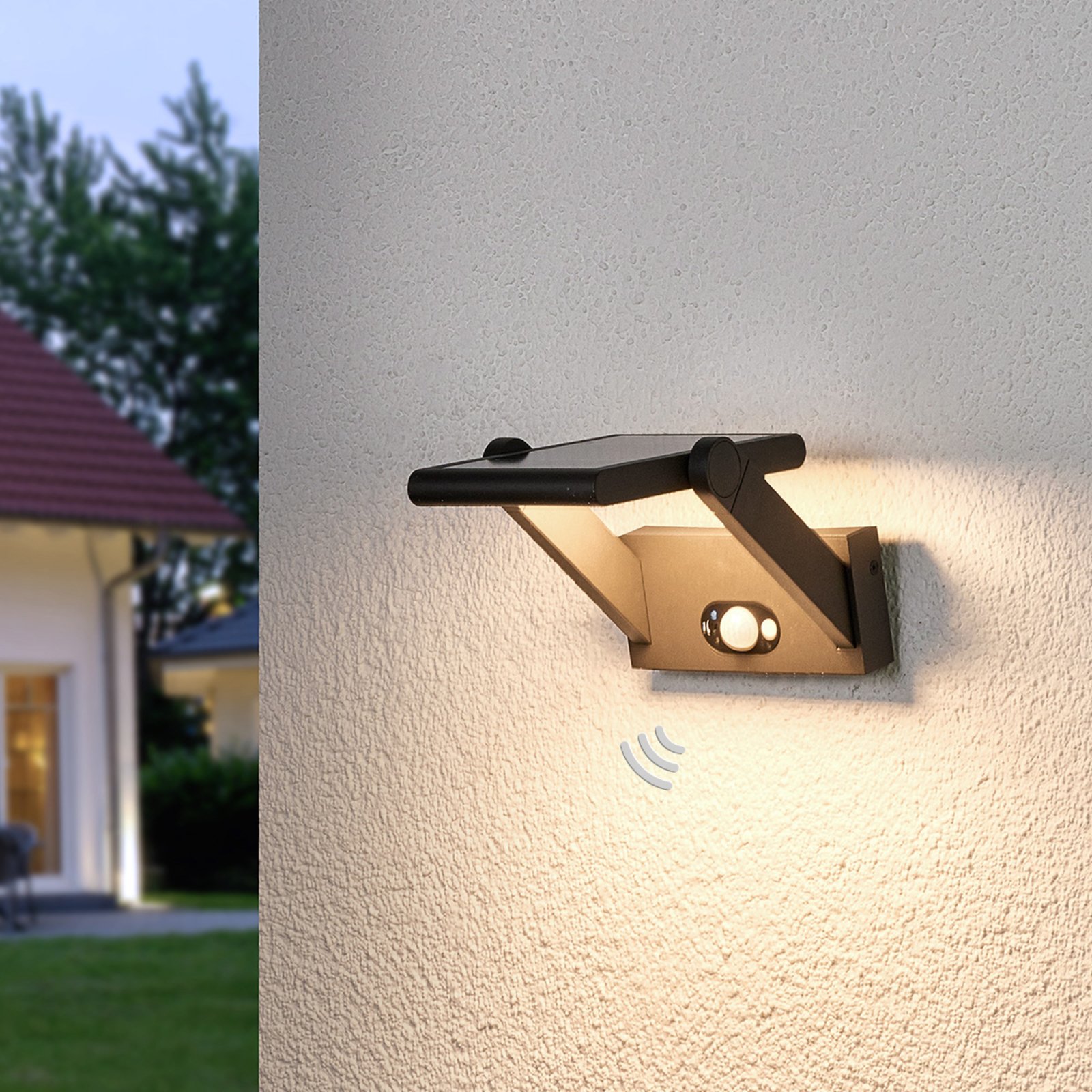 Vakerian Solcelle Vägglampa w/Sensor Graphite - Lucande