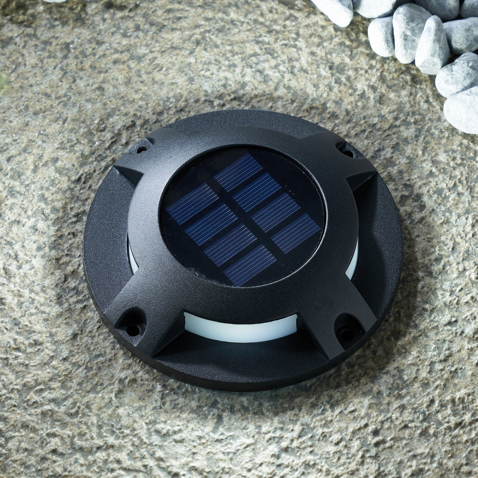 Prios LED solarni talni reflektor Selius, temno siv, IP67