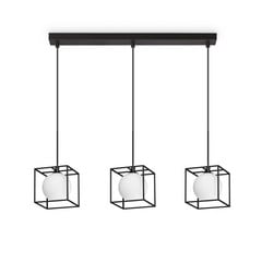 Ideal Lux lampa wisząca Lingotto, 3-punktowa, 3 klatki, czarna