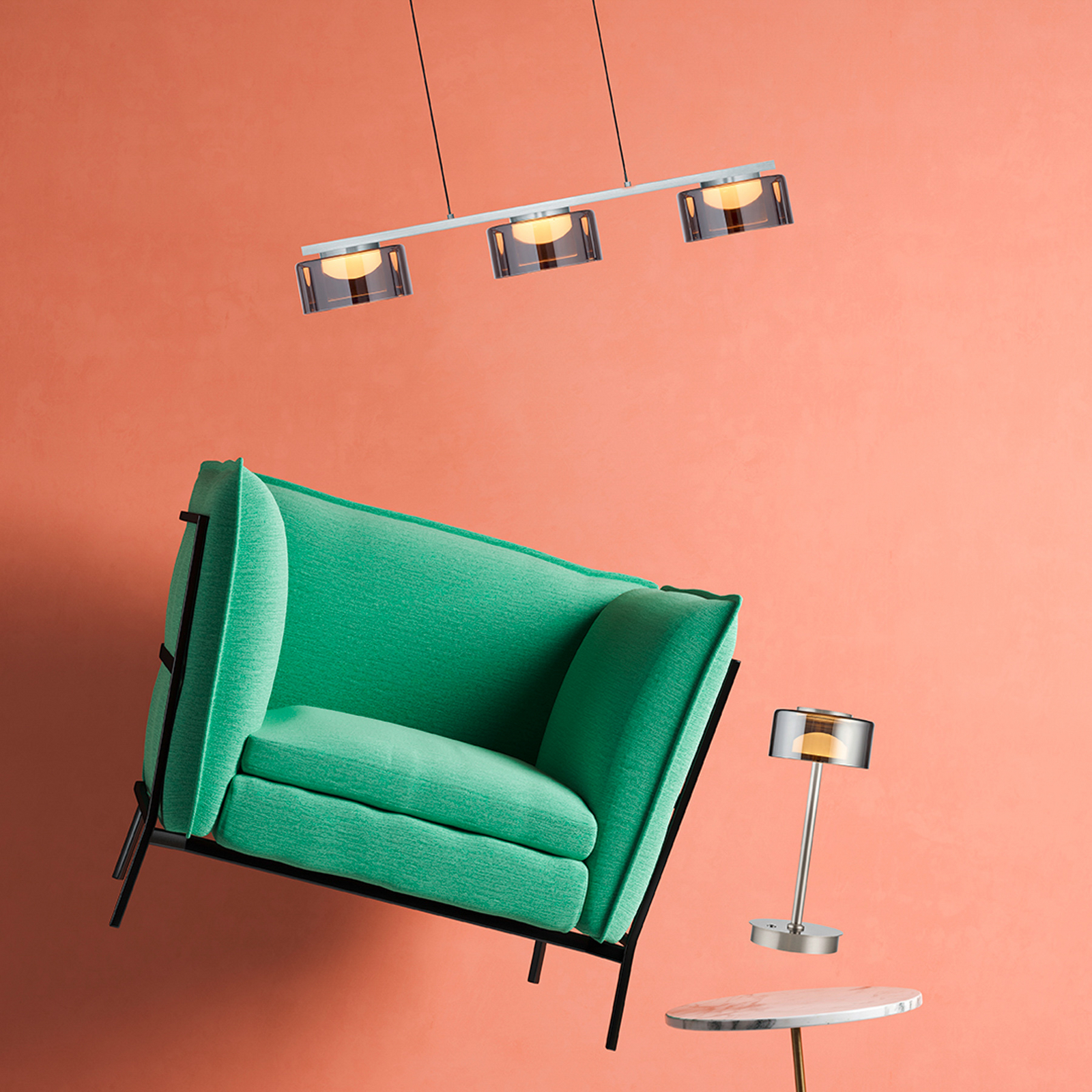 LED závesné svietidlo Dune, nikl/chróm, dĺžka 70 cm, kovová, 3-žiarová. LED závesné svietidlo Dune, nikl/chróm, dĺžka 70 cm, kovová, 3-žiarová.