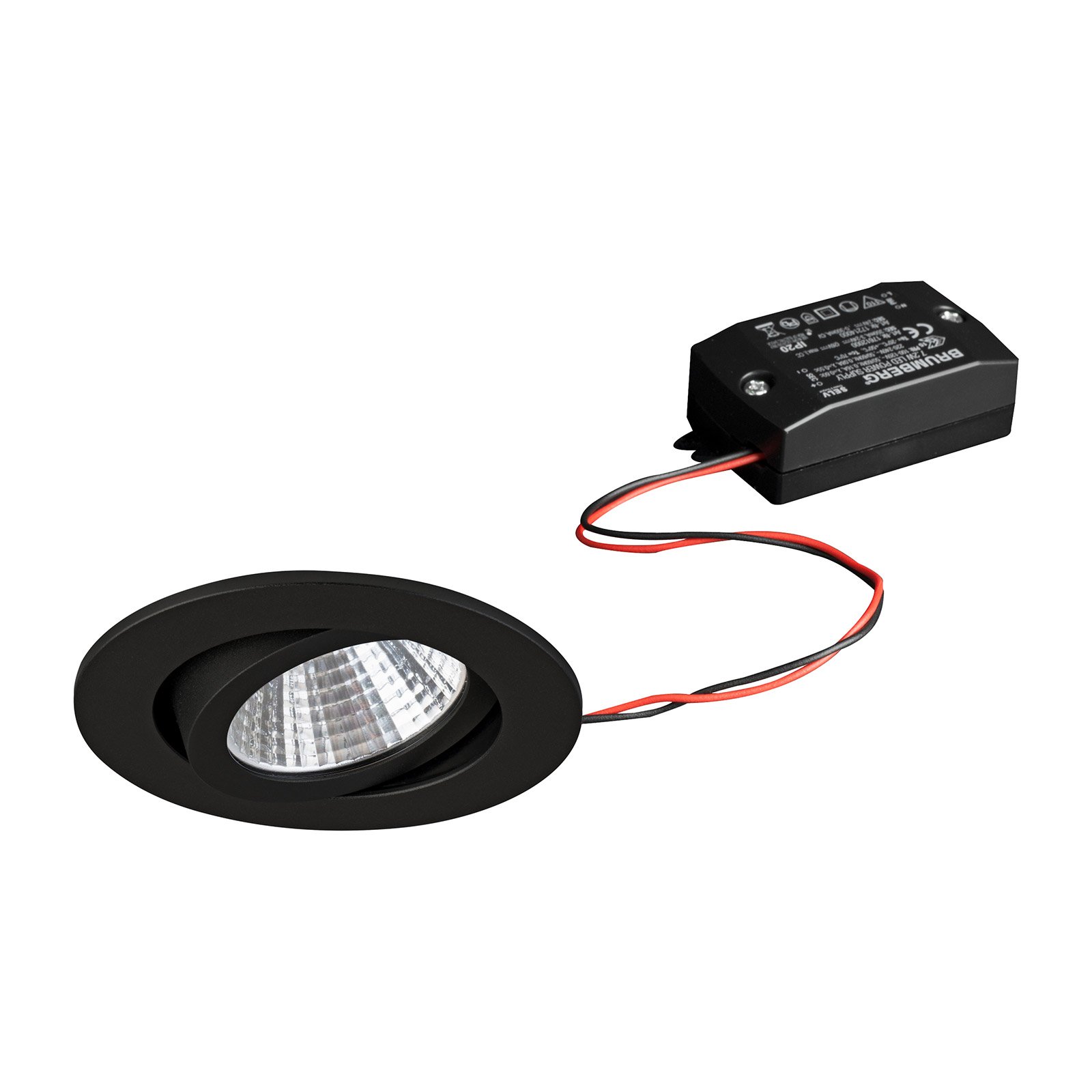 BRUMBERG LED downlight 38° round black 2,700 K