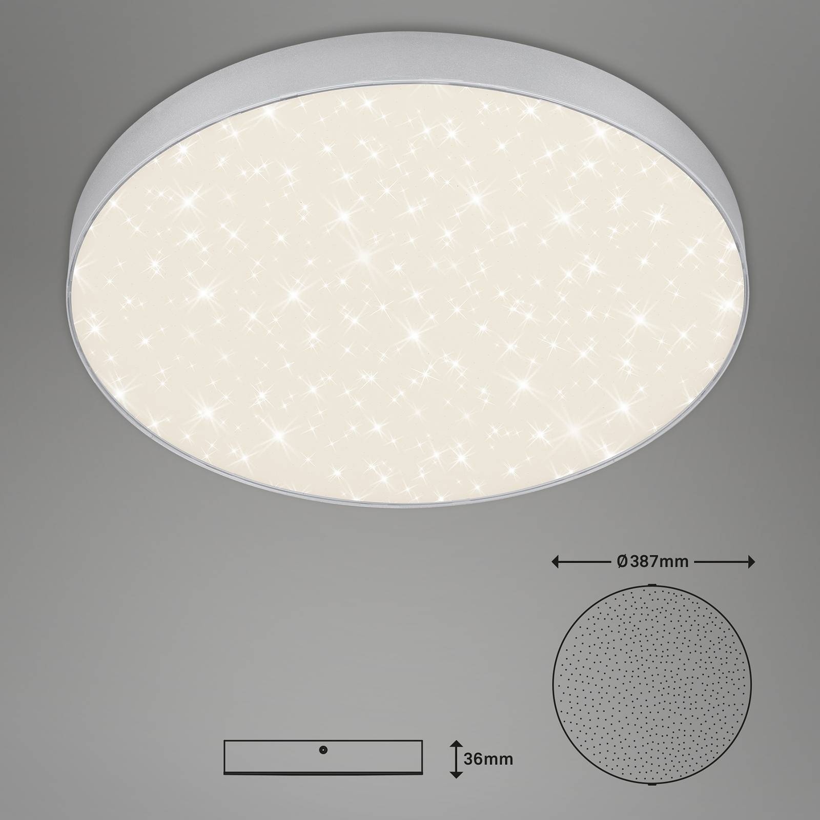 Sufitowa LED Flame Star, 840, Ø38,7 cm, srebrna