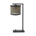 Stang 3715ZW table lamp, black/natural wickerwork