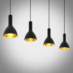 Arcchio Cosmina hanging light, 4-bulb, length 120 cm, black