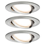 Nova Coin LED recessed spotlight, set of 3, swivelling, iron - Paulmann