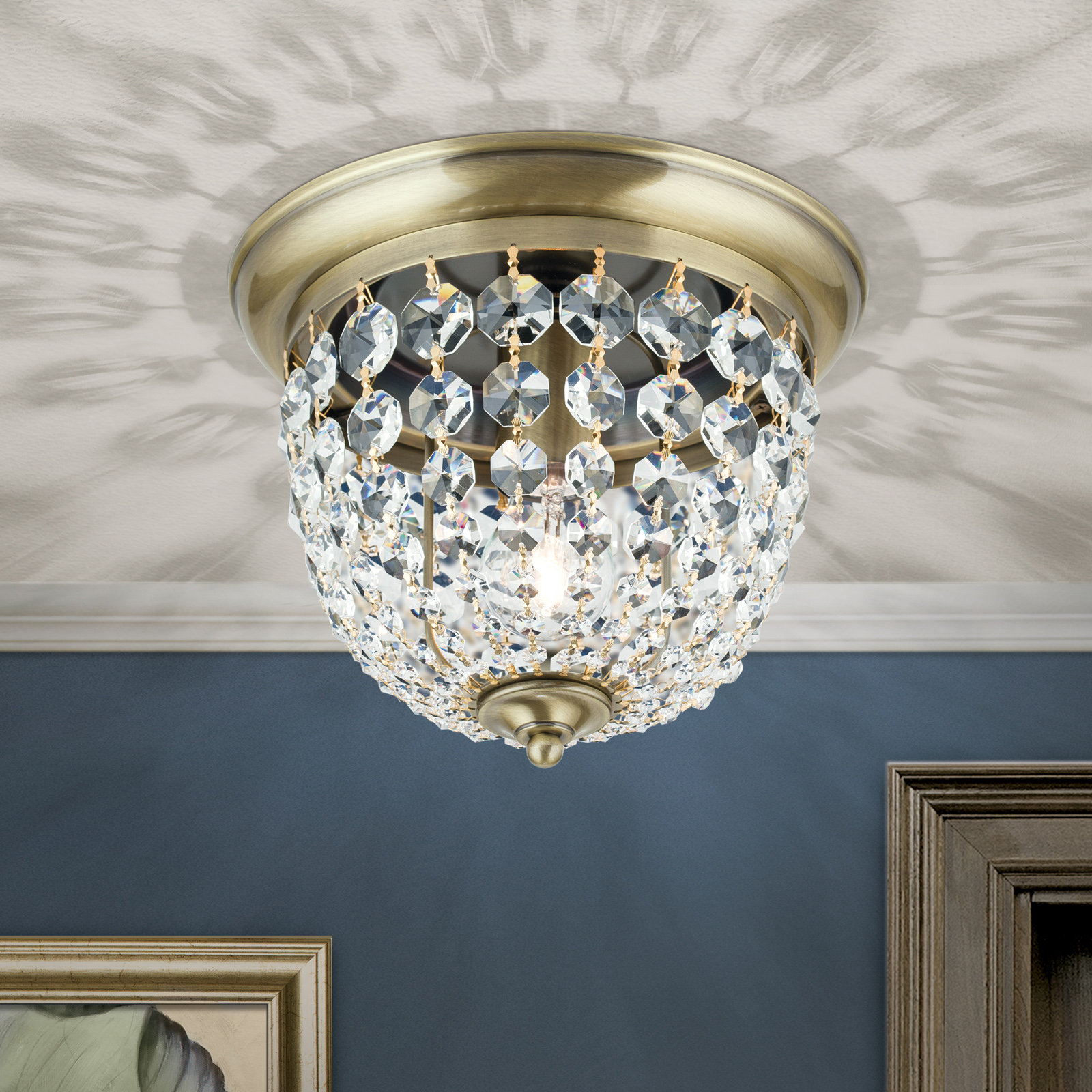 Plafond ceiling light in Asfour crystal