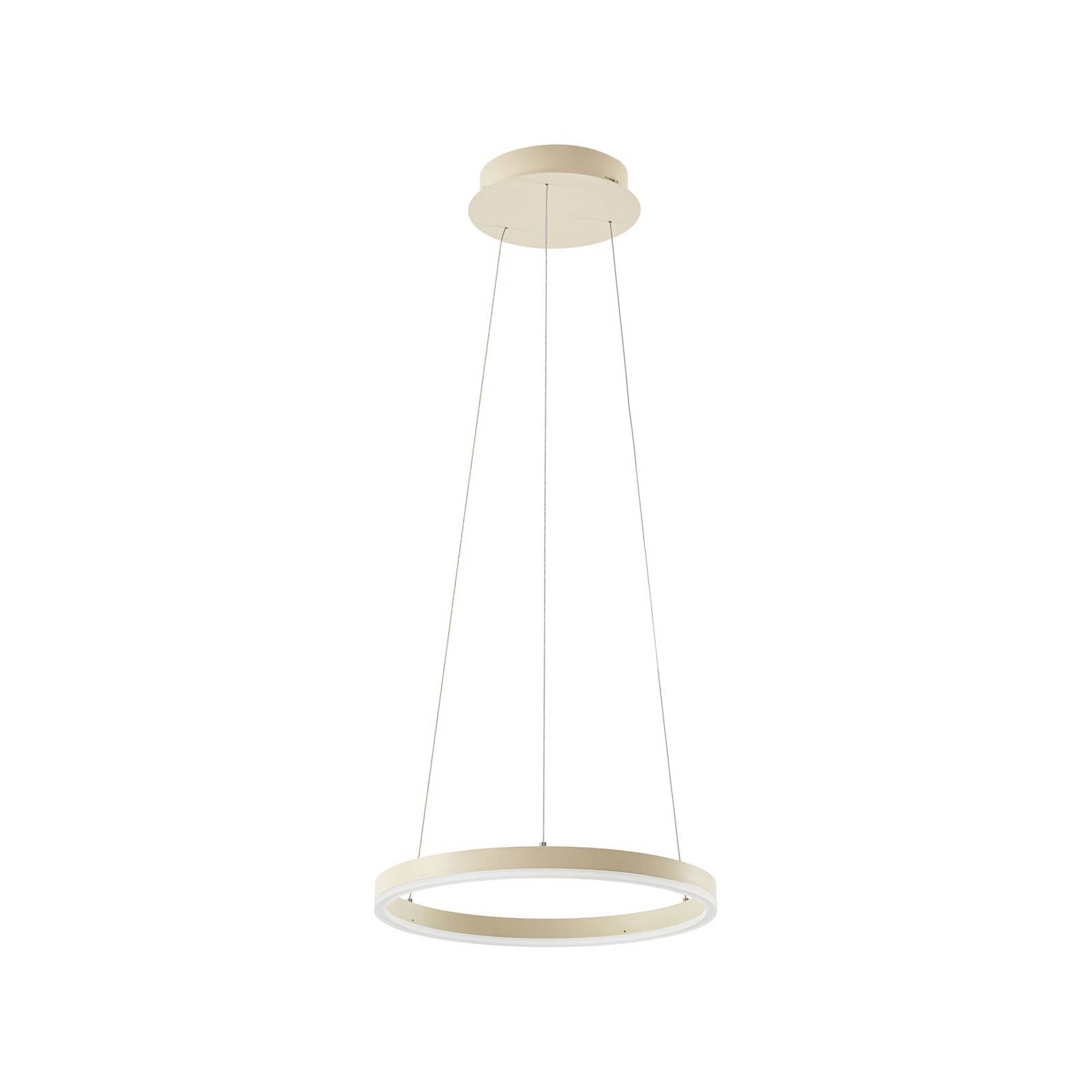 Arcchio LED-Hängeleuchte Albiona, beige, 1 Ring, Ø 40 cm