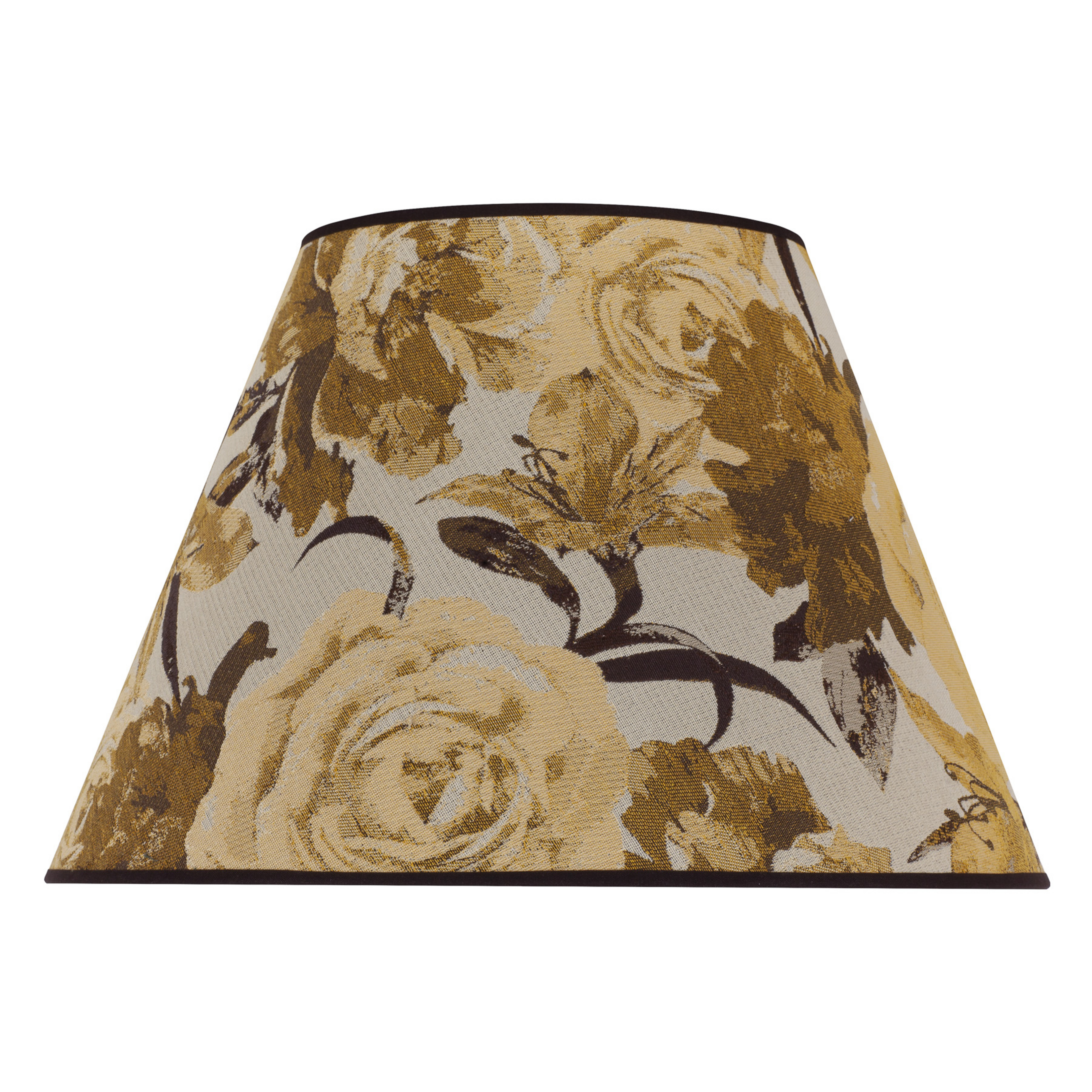 Abajur Sofia Altura 26 cm, padrão floral amarelo