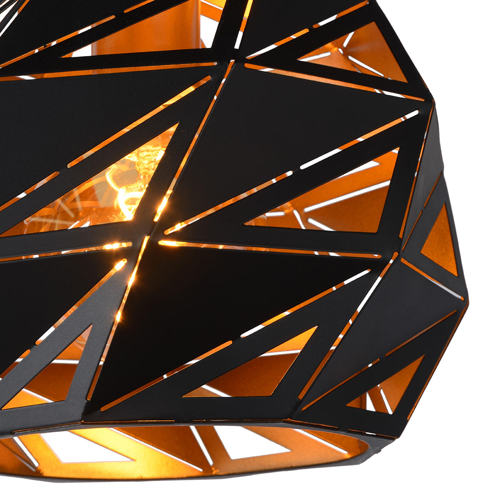Malunga pendant light, black-gold