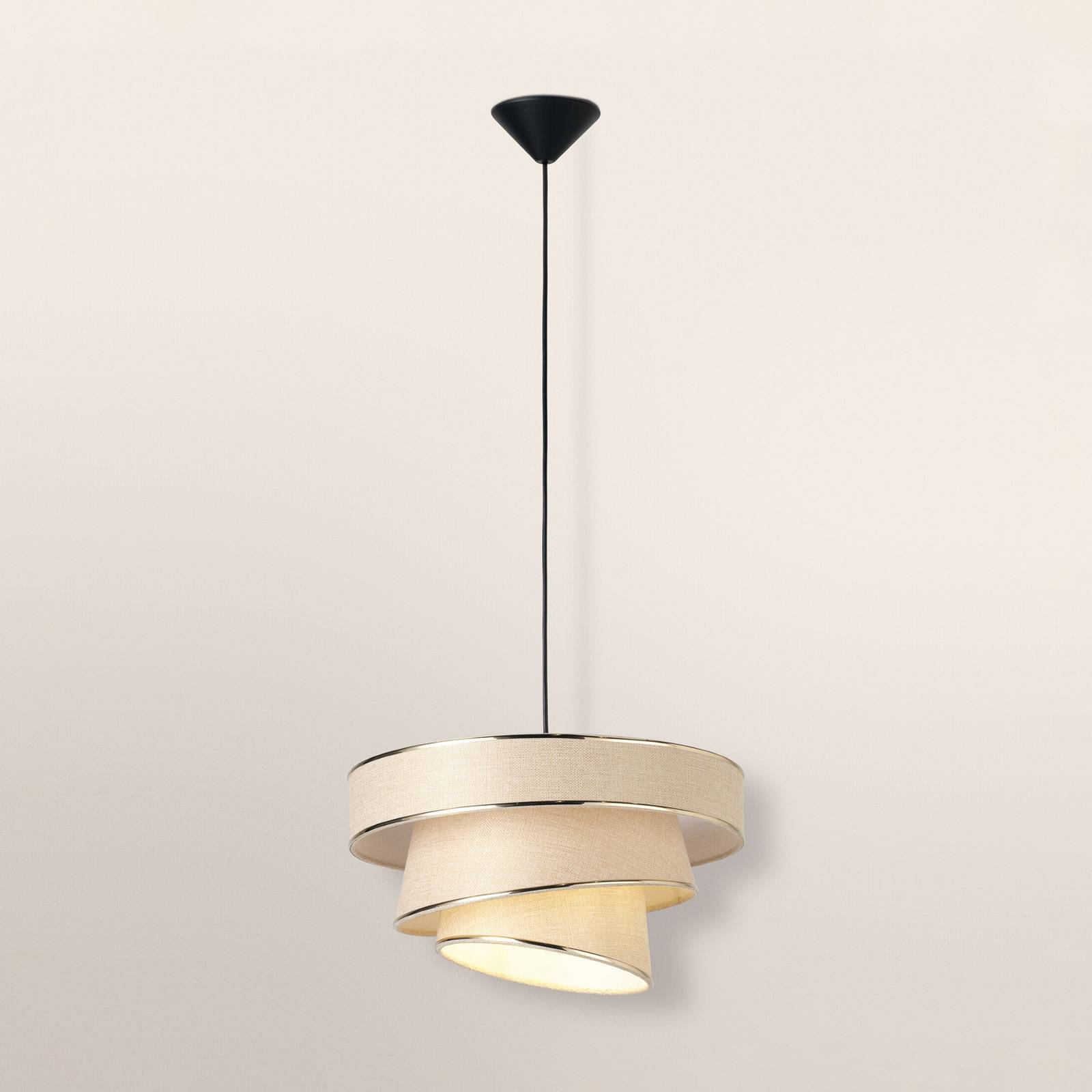 Żyrandol OSRAM Decor Glittey, beżowa, Ø 40 cm, z tkaniny