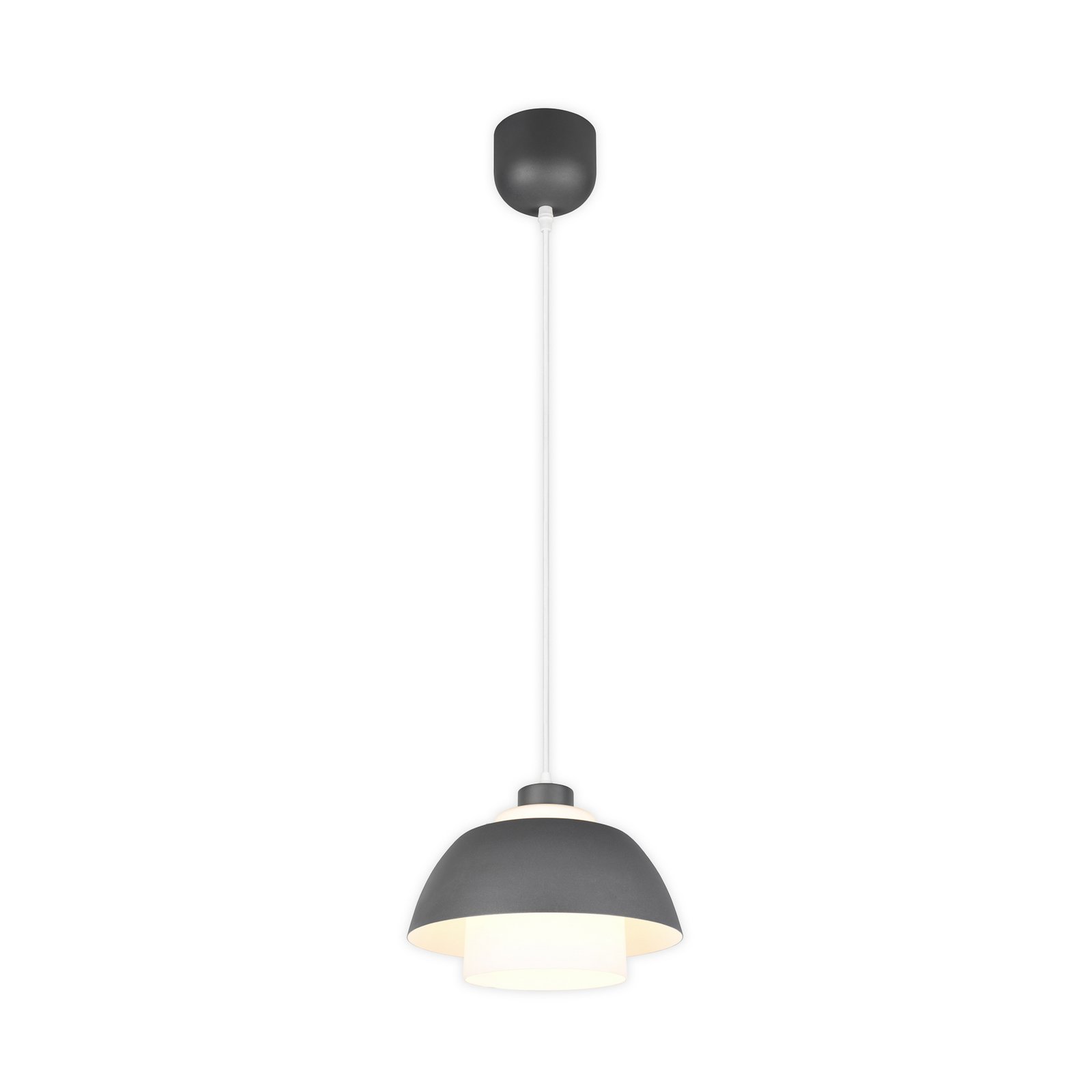 Hanglamp Tilos, antraciet, Ø 30 cm, metaal/glas, E27