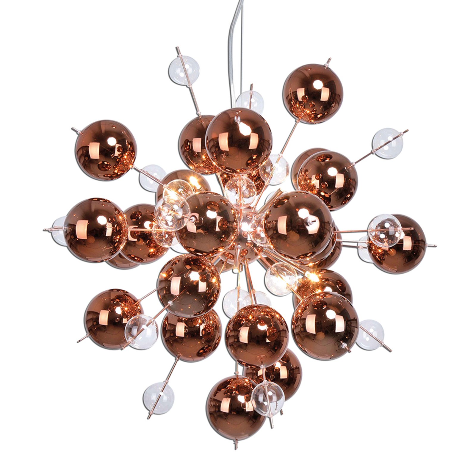 Lámpara colgante Explosion con esferas en cobre