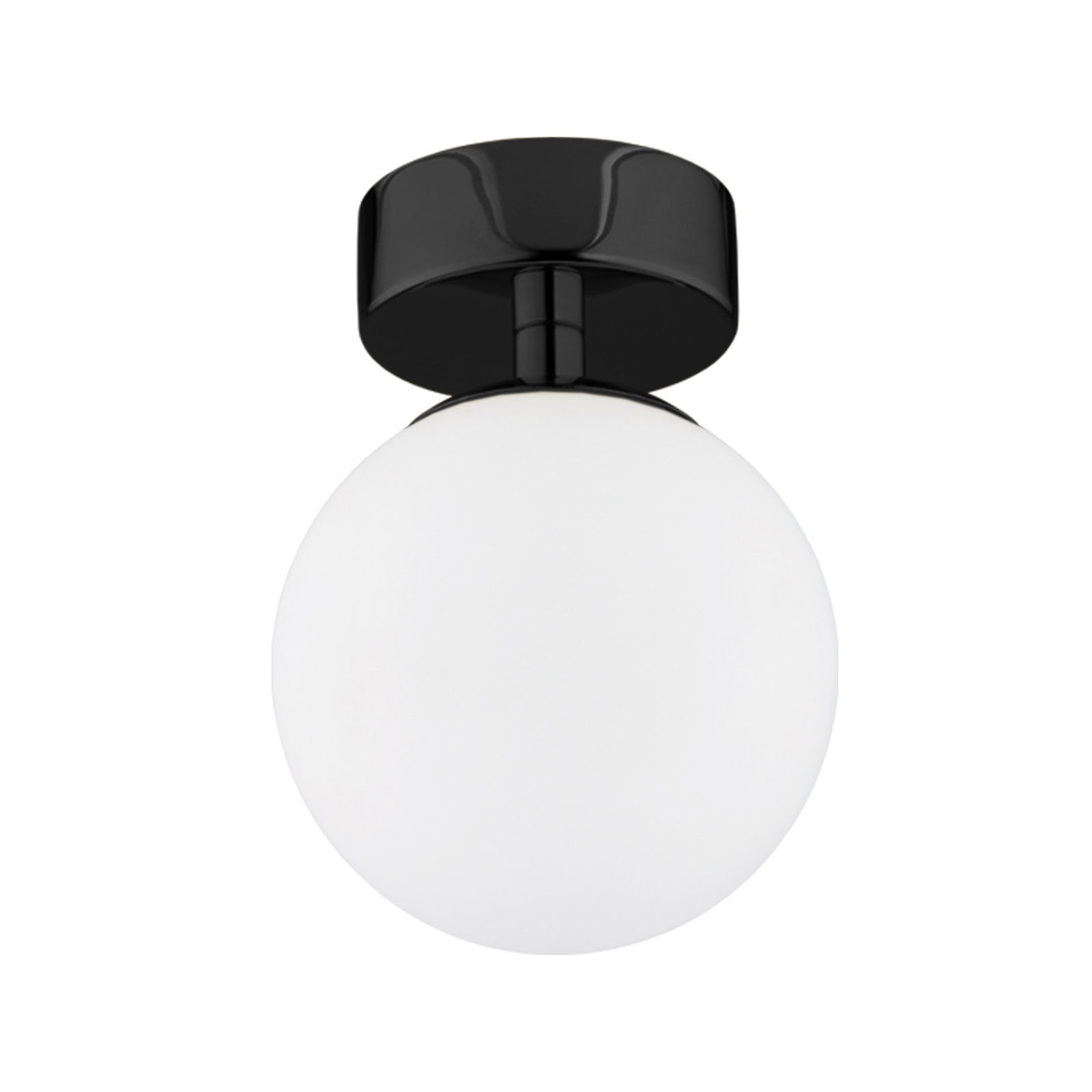 Fatis ceiling light, opal glass/black, 1-bulb