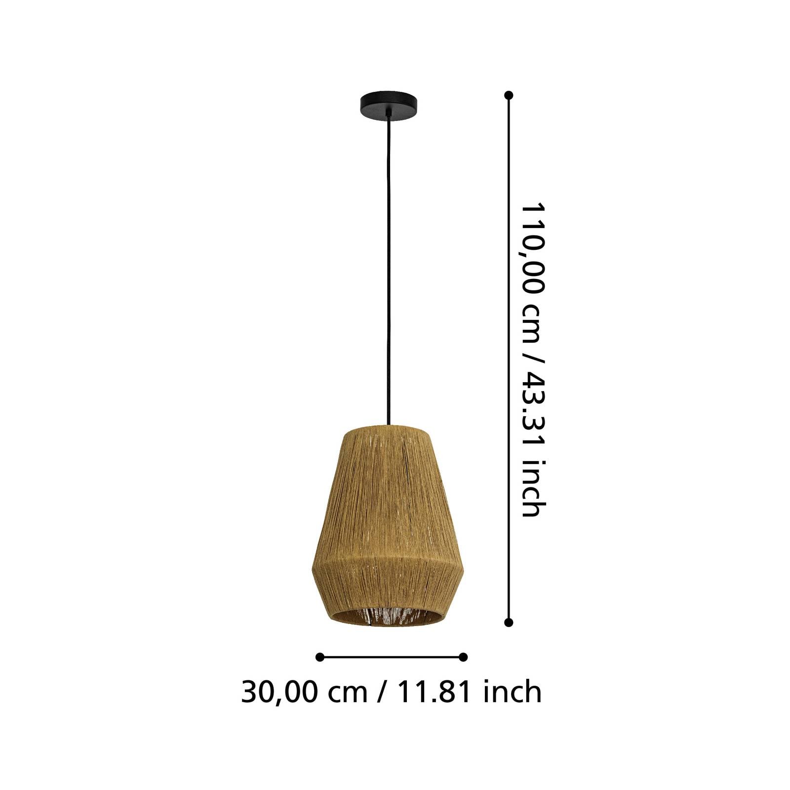 EGLO Suspension Alderney, 1 abat-jour en fil naturel